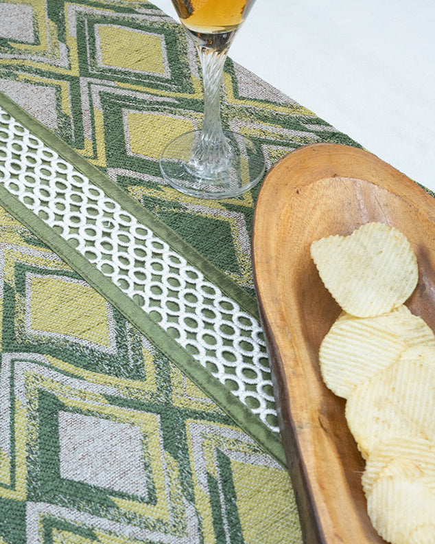 Green Diamond Table Runner
