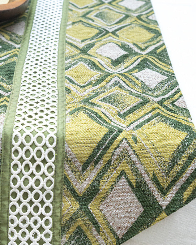 Green Diamond Table Runner