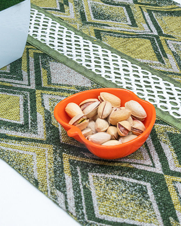 Green Diamond Table Runner