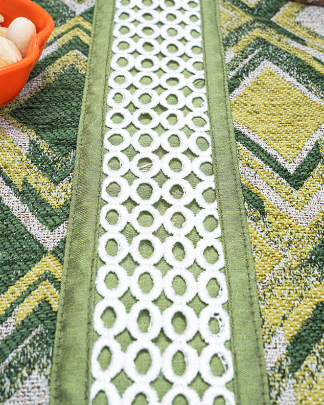 Green Diamond Table Runner