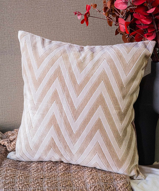Velvet Herringbone Cushion