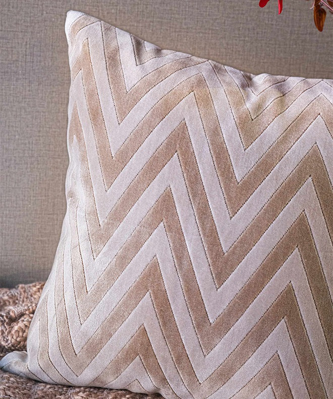 Velvet Herringbone Cushion