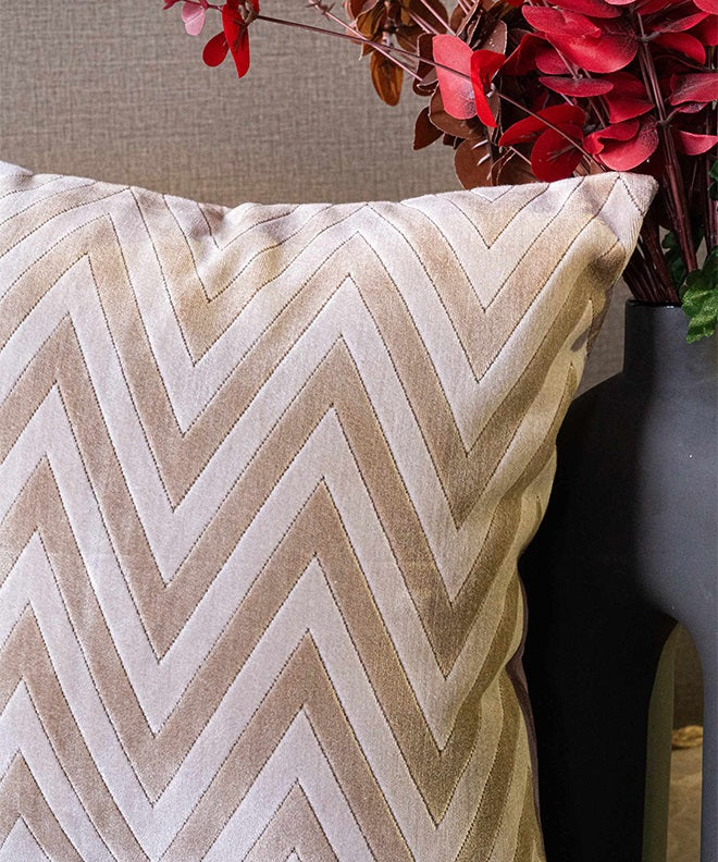 Velvet Herringbone Cushion