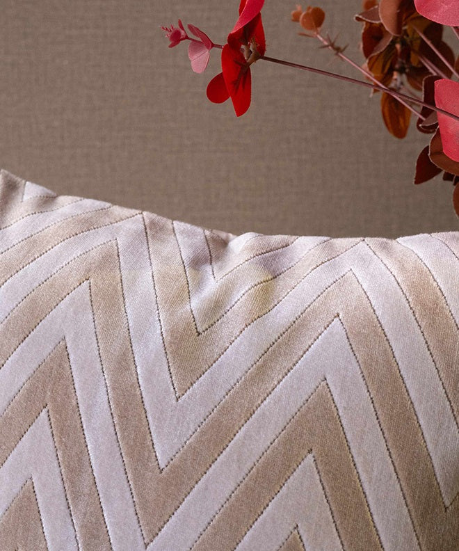 Velvet Herringbone Cushion