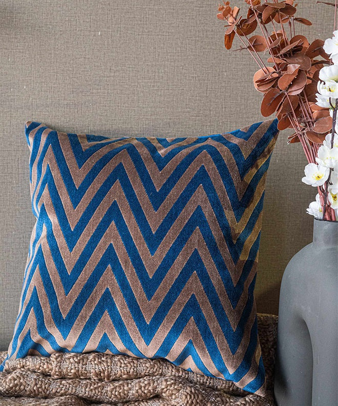 Velvet Herringbone Cushion