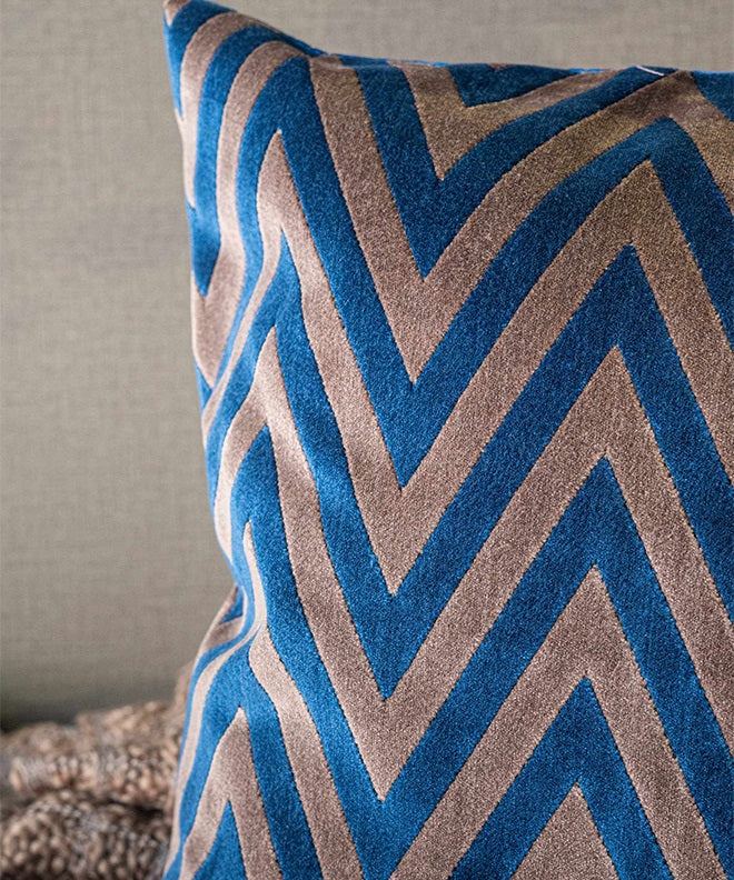 Velvet Herringbone Cushion