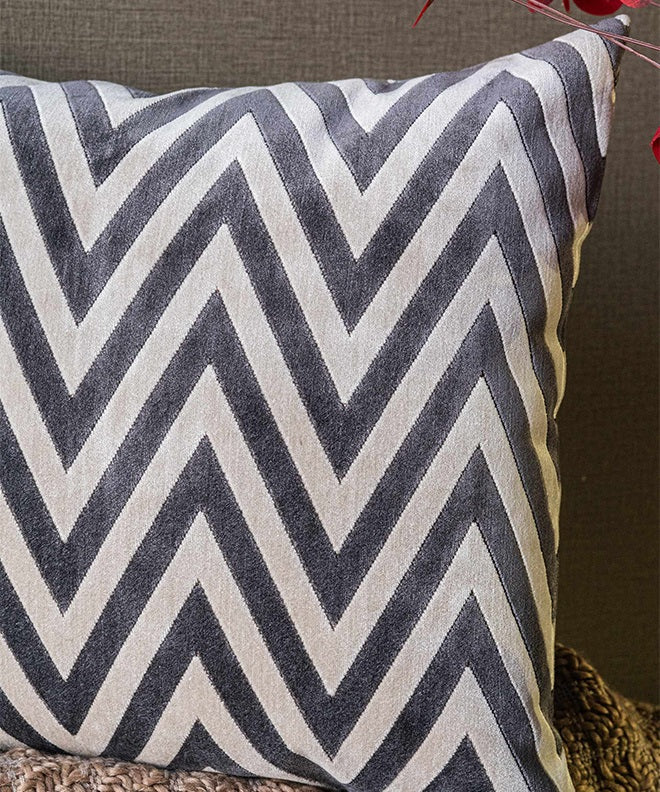 Velvet Herringbone Cushion