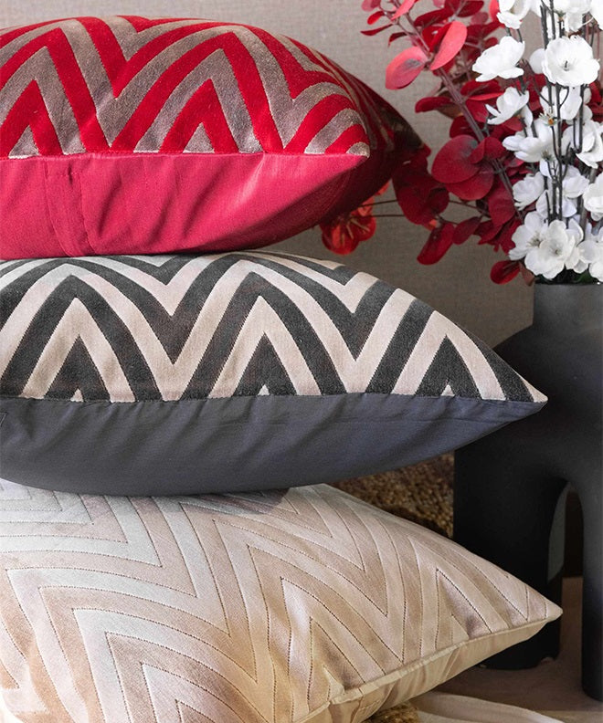 Velvet Herringbone Cushion