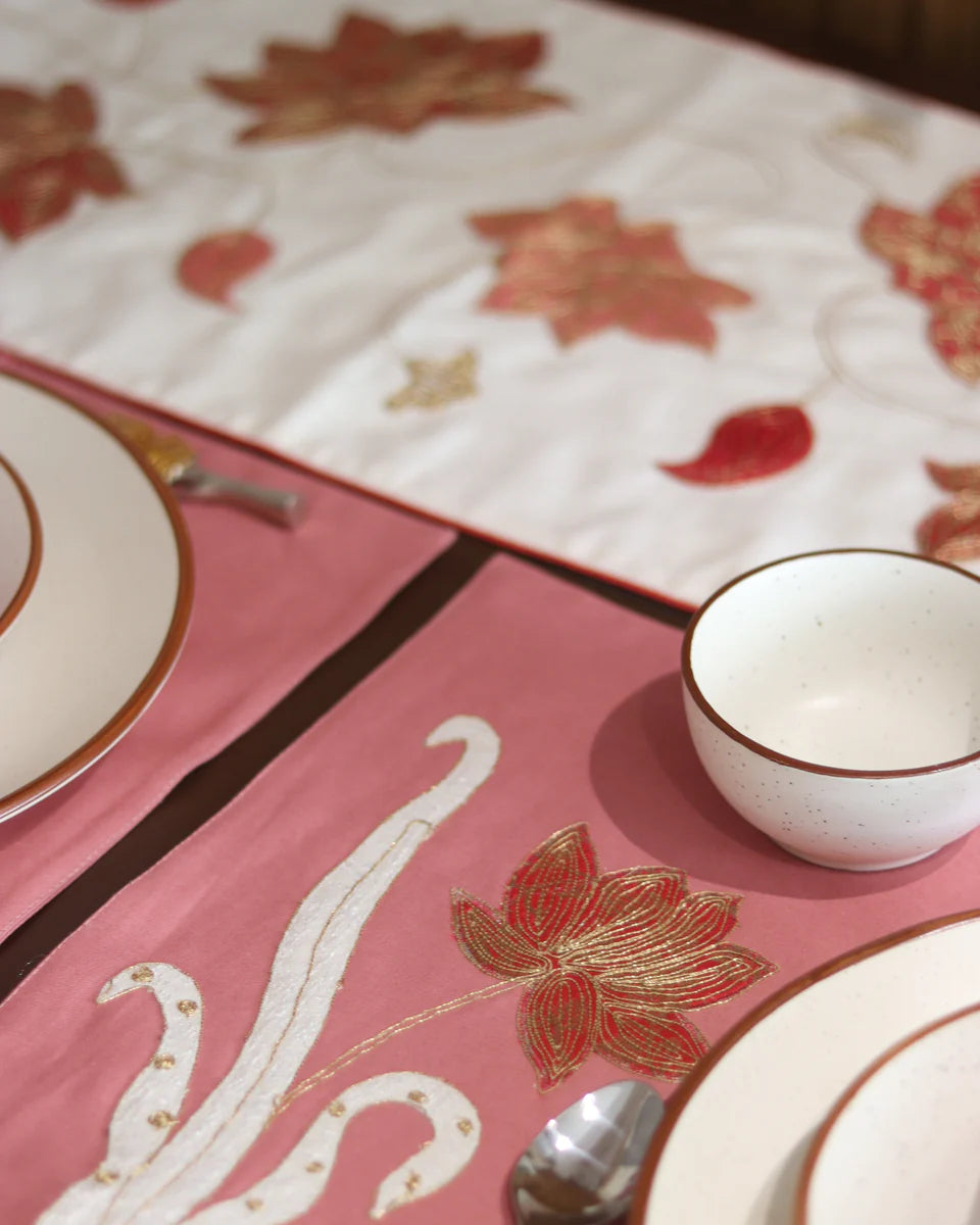Lotus Radiance Table Runner and Mat Set