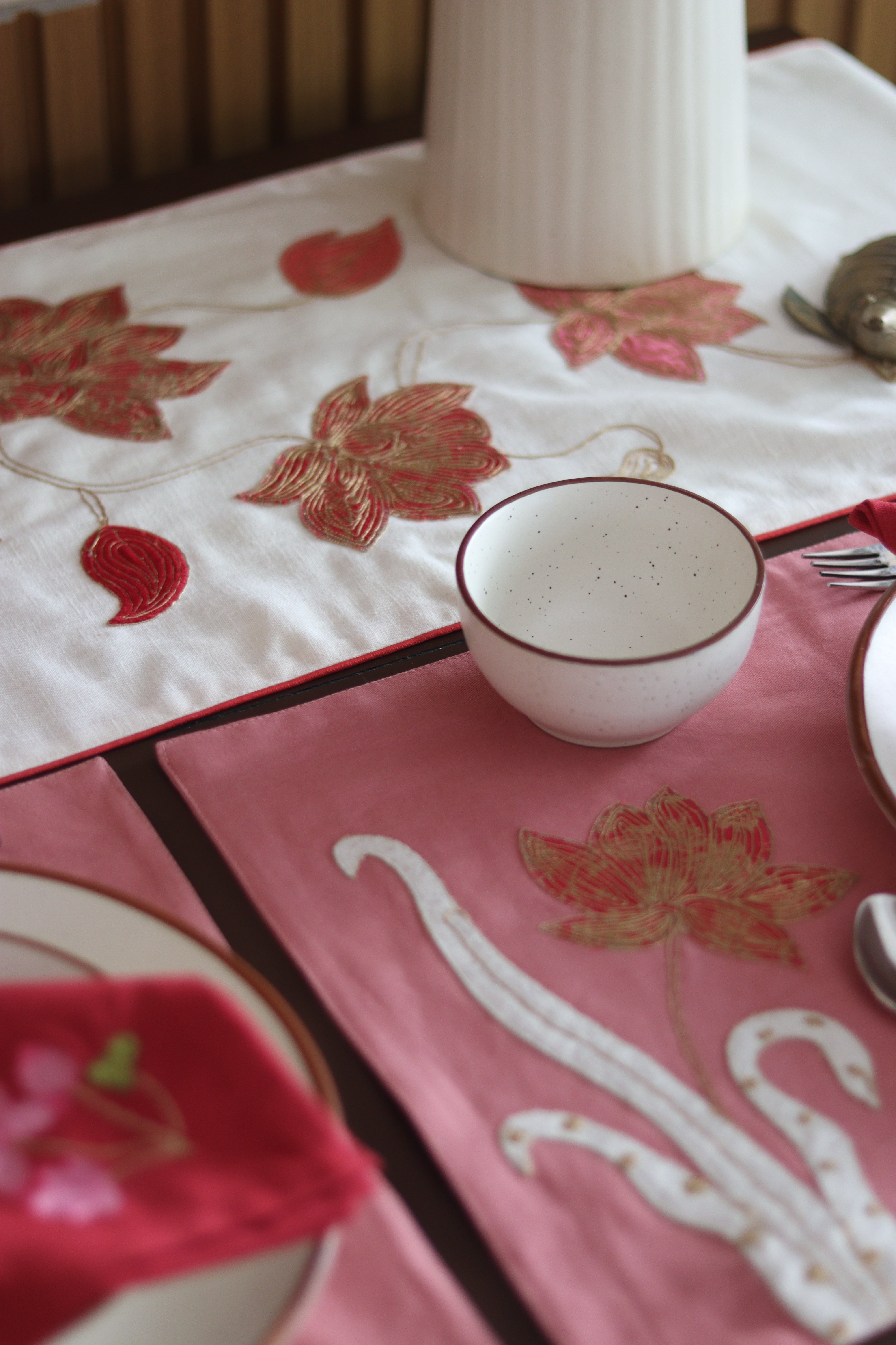 Lotus Radiance Table Runner and Mat Set