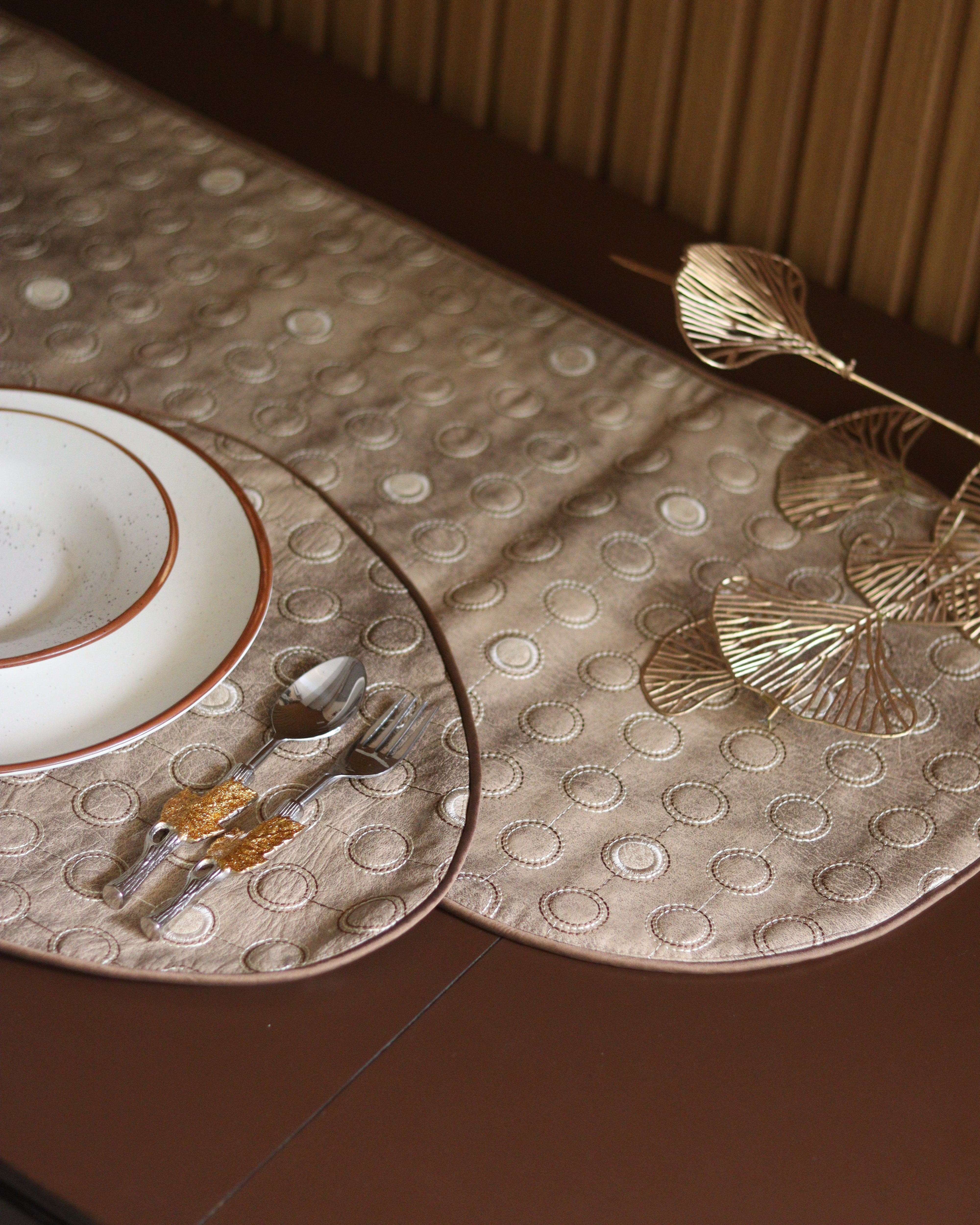 Biscotti Leather Table Runner