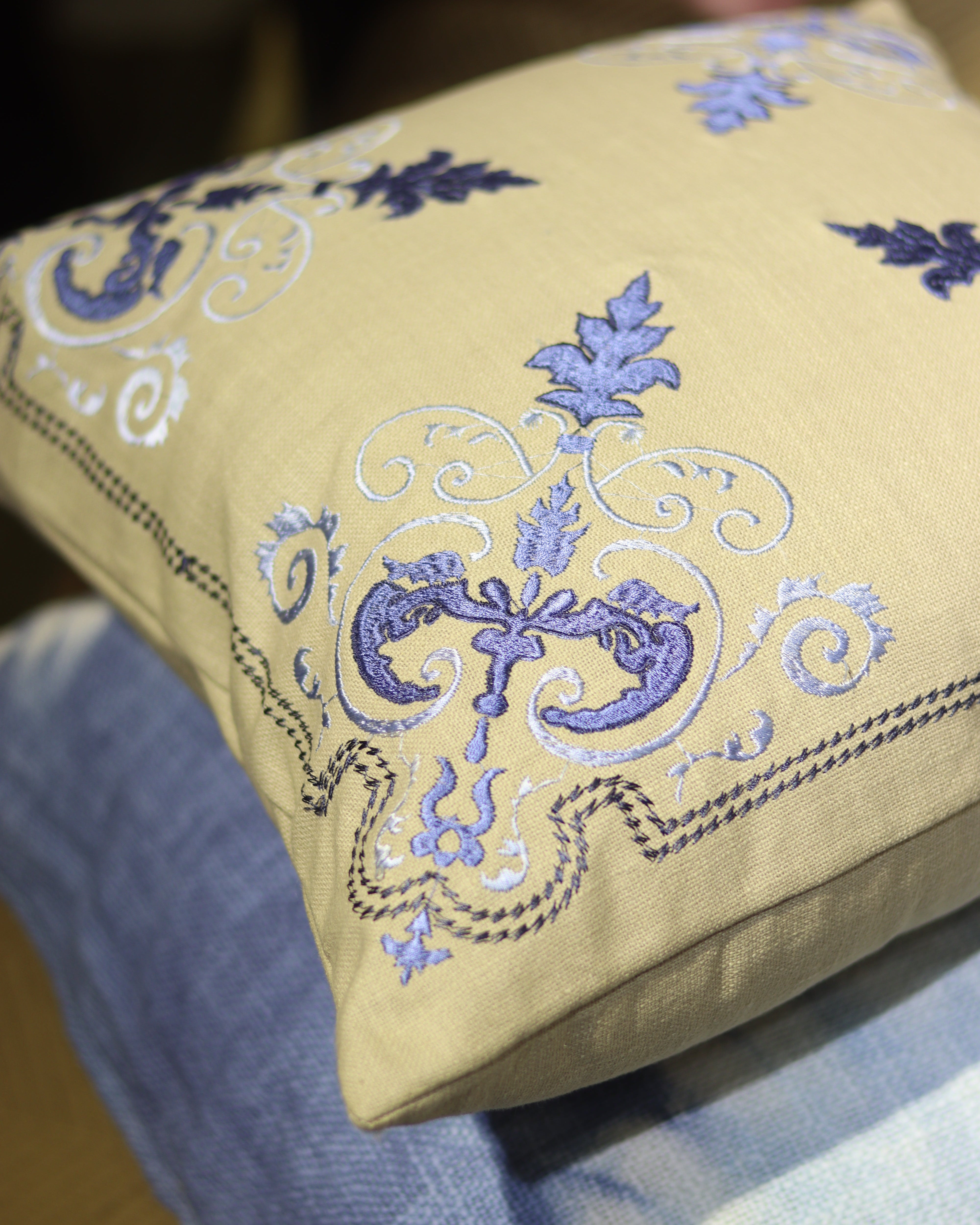 Blue Pottery Cushion