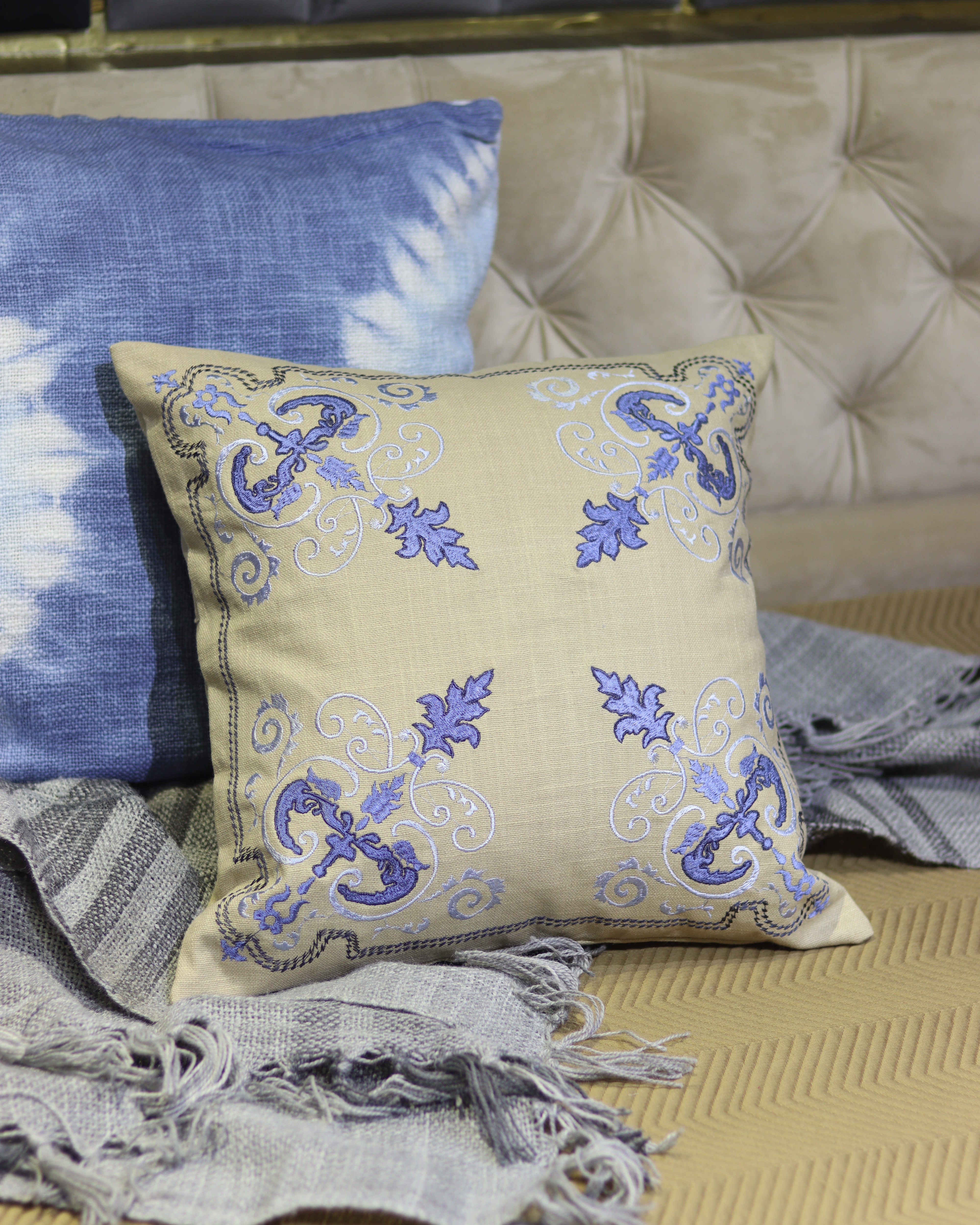 Blue Pottery Cushion