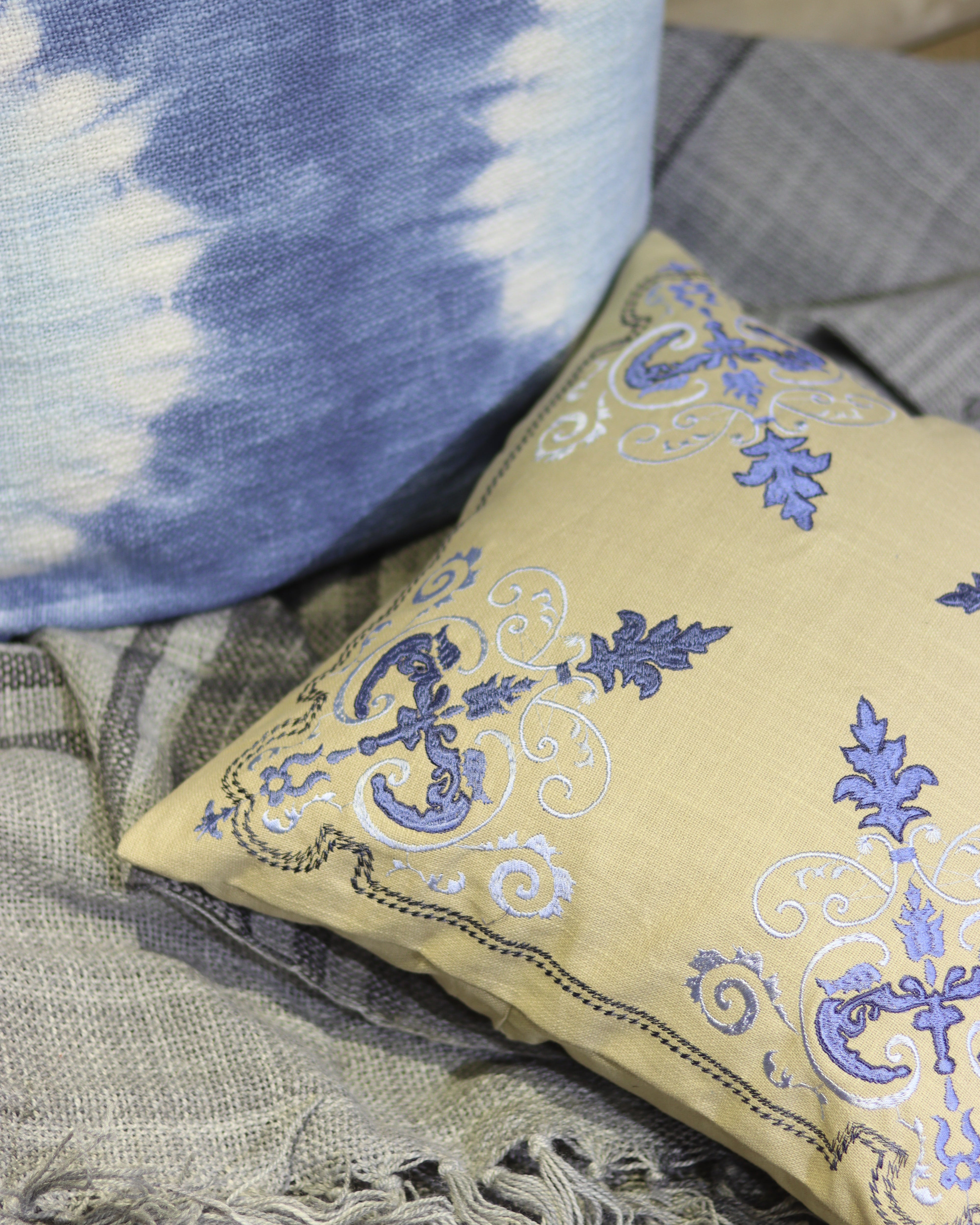 Blue Pottery Cushion