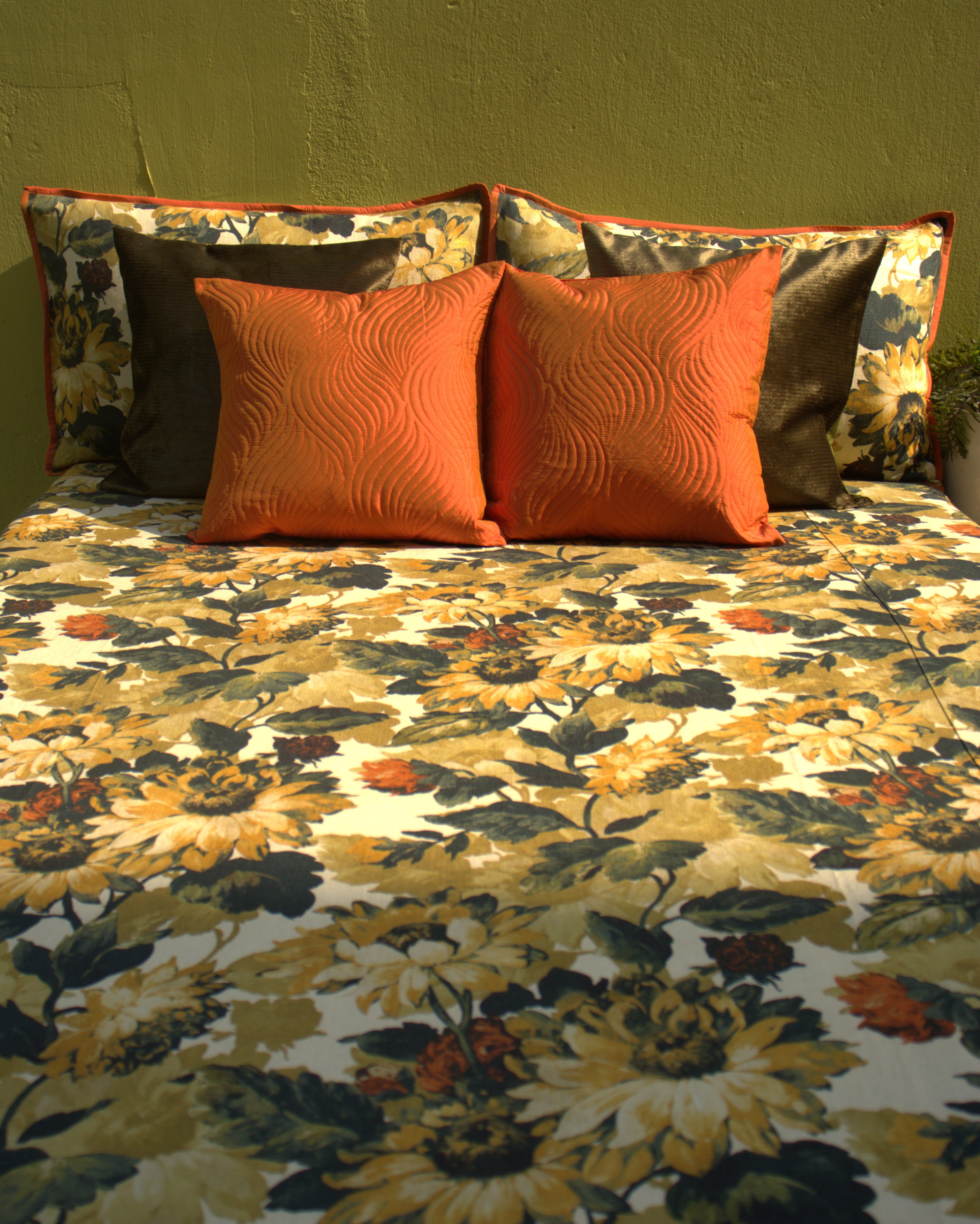 Sunlit Amber Bedcover with 2 Pillow Covers