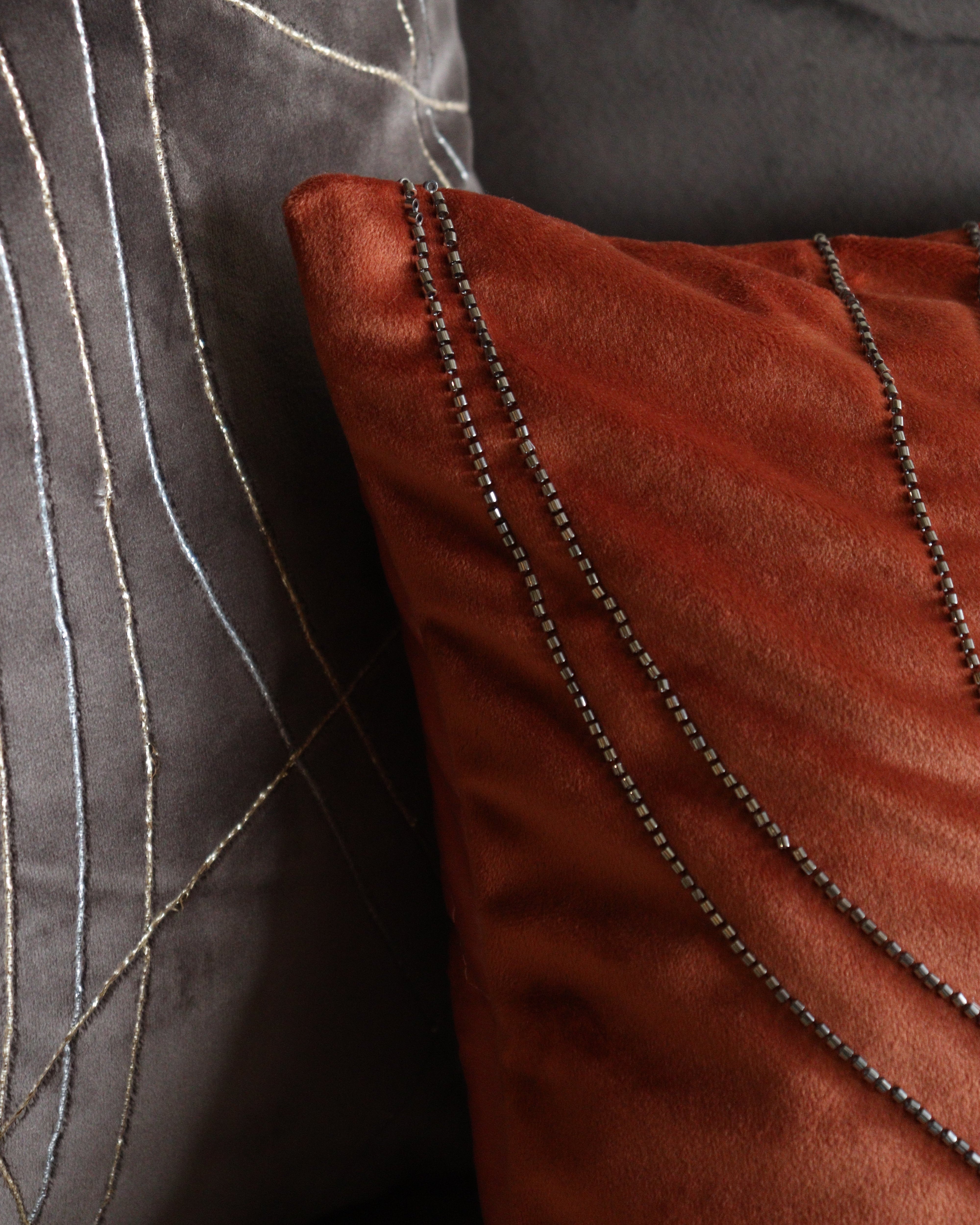 Terracotta Wave Cushion Set of 3