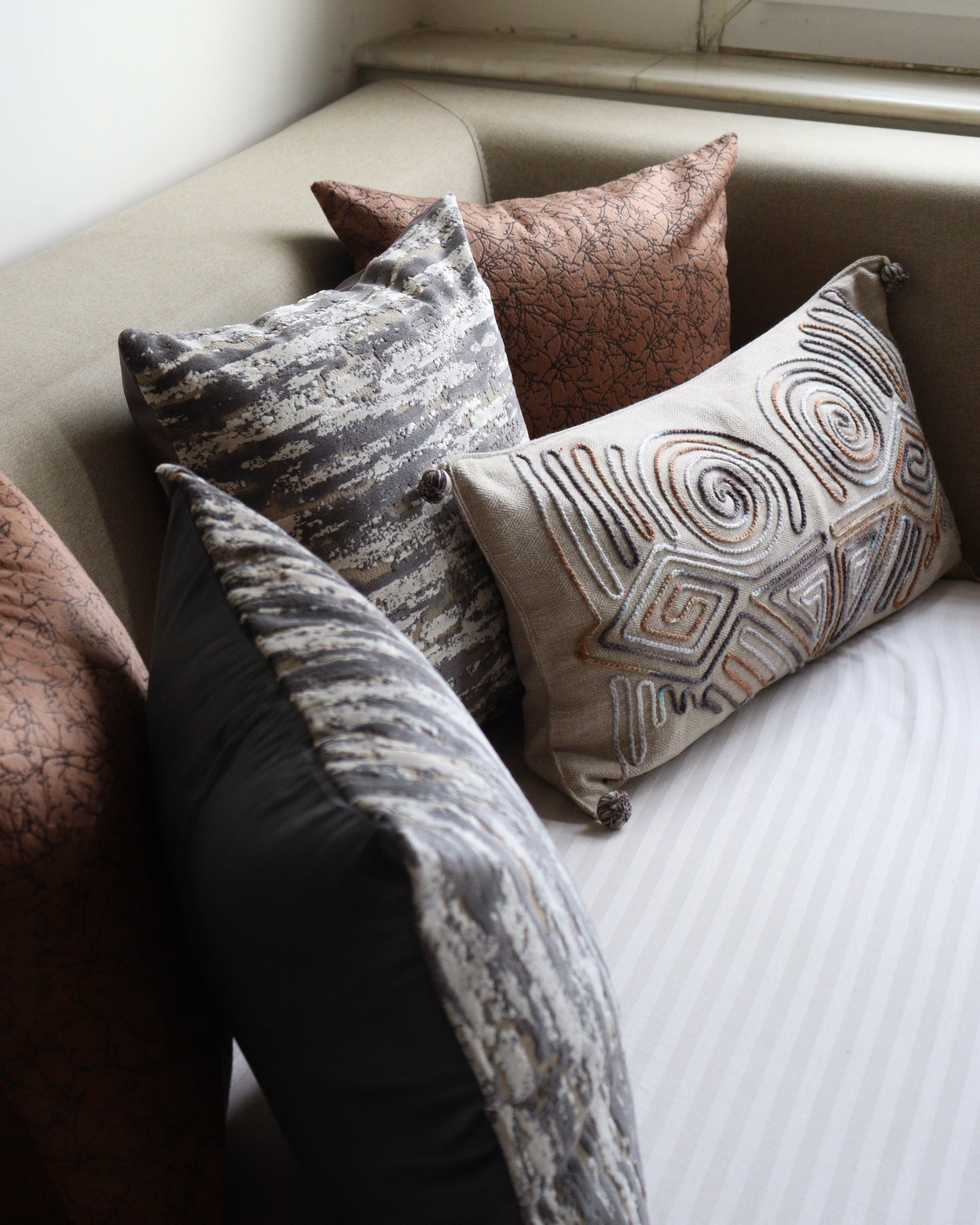 Earthen Texture Cushion Set of 5