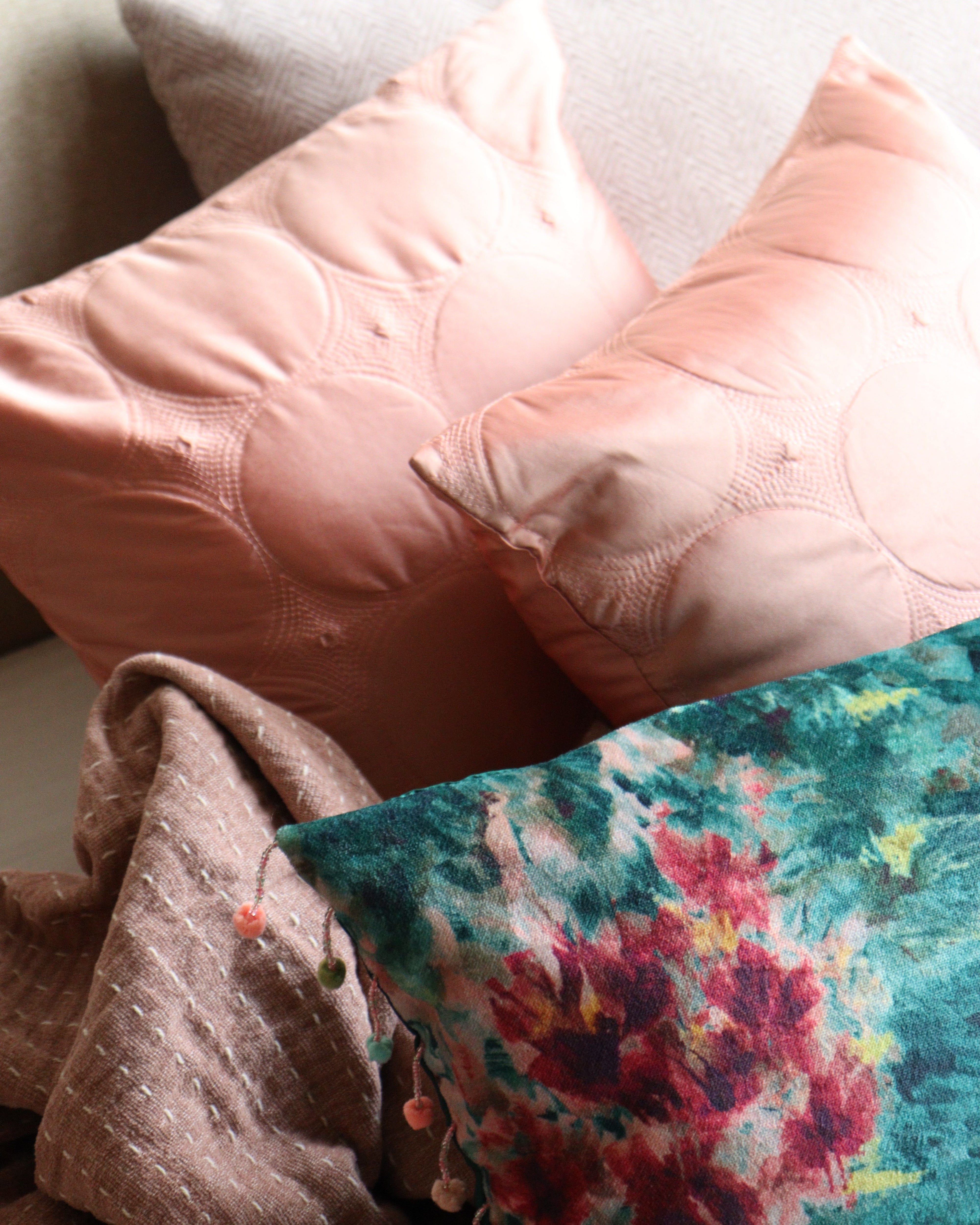 Peach Monet Cushion Set of 3