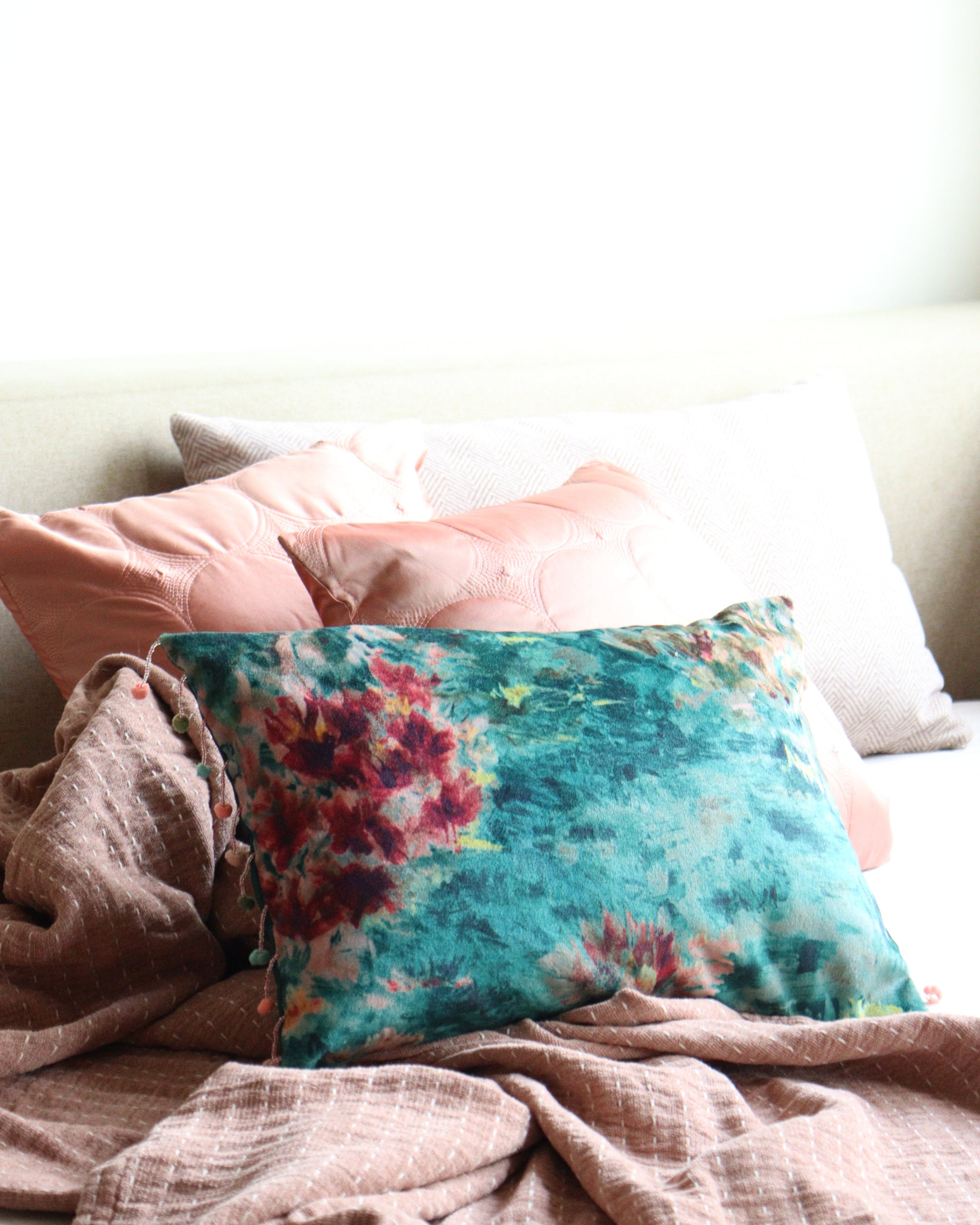 Peach Monet Cushion Set of 3