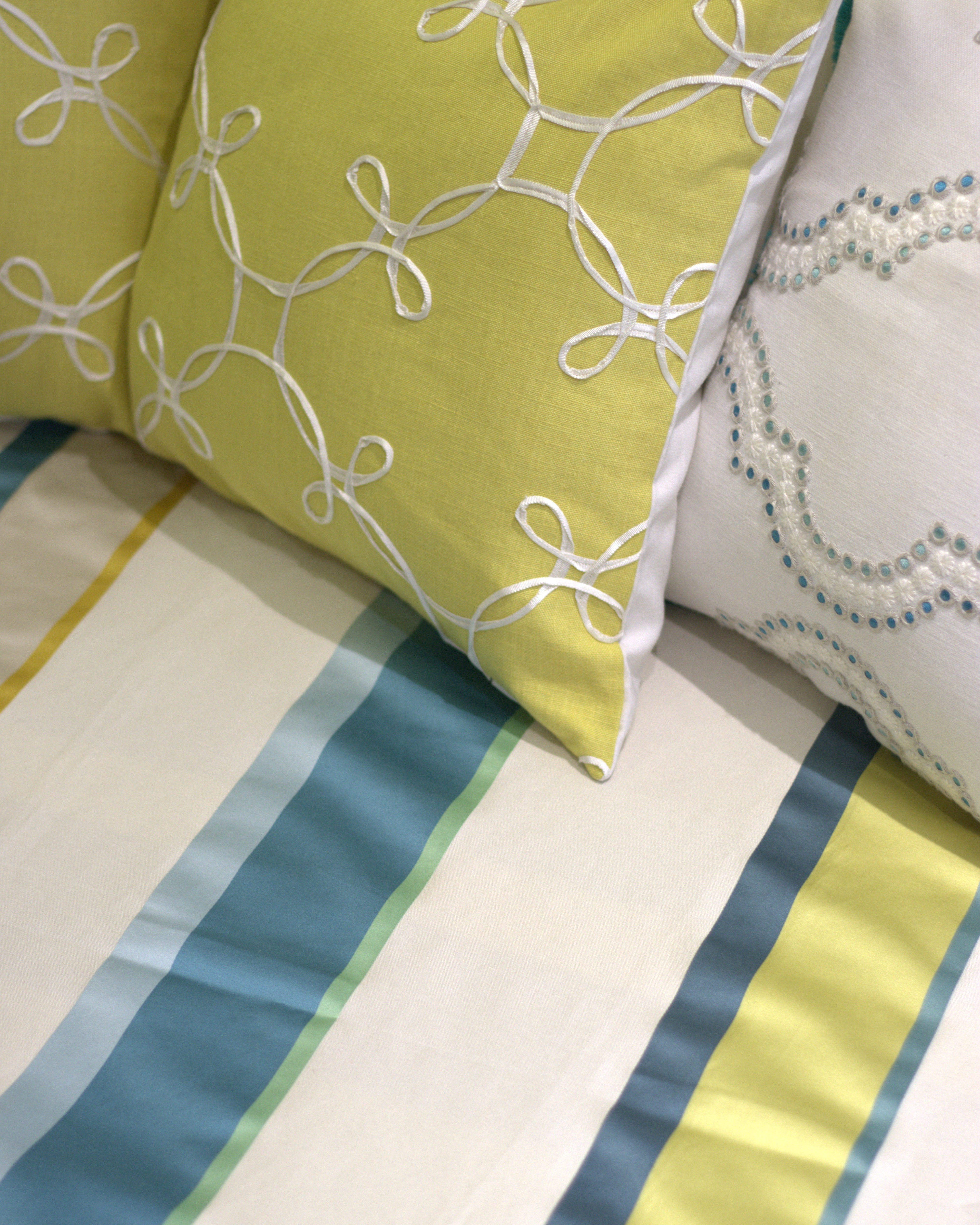 Stripescape – Green & Teal Bedcover with  2 Pillow Covers