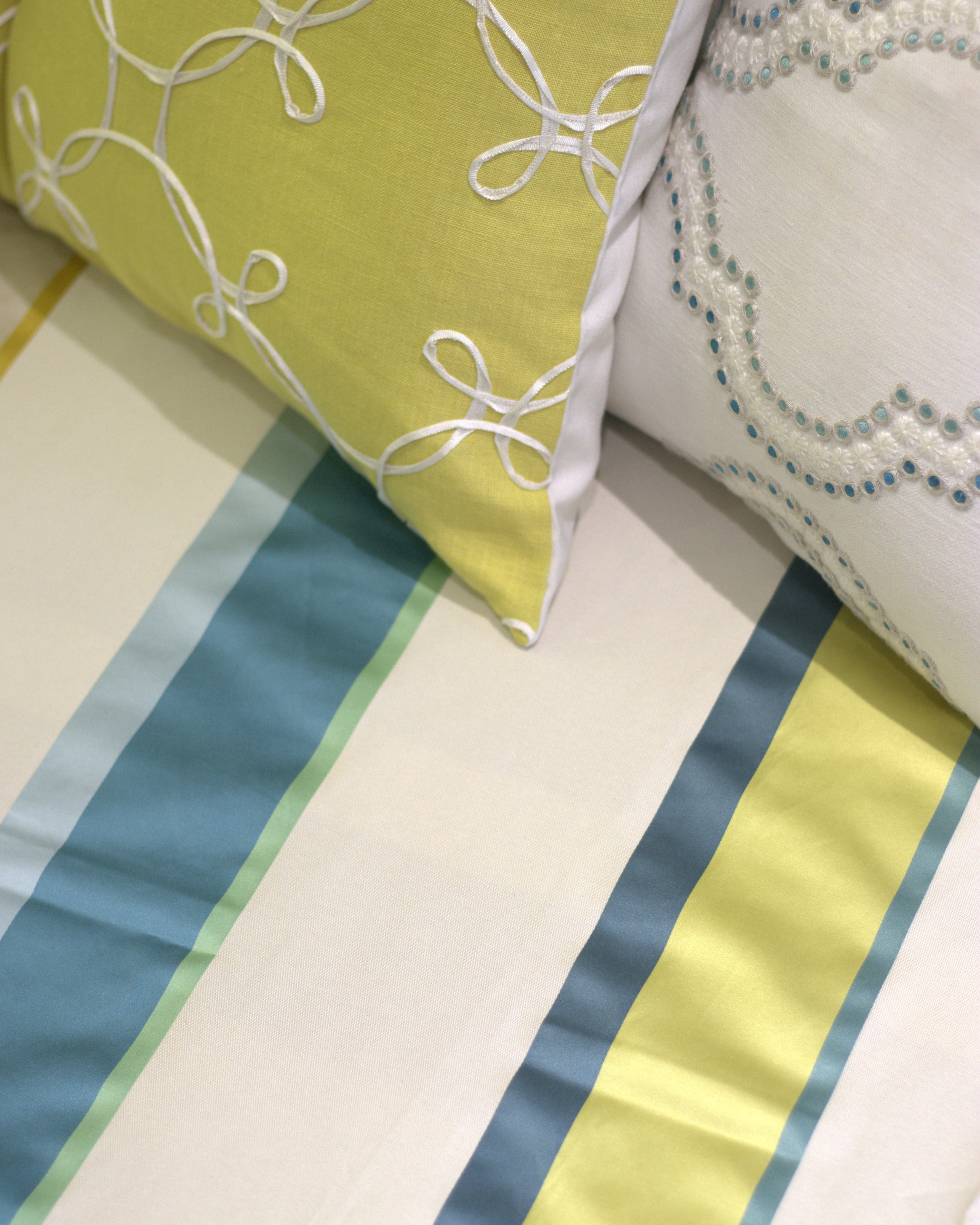 Stripescape – Green & Teal Bedcover with  2 Pillow Covers