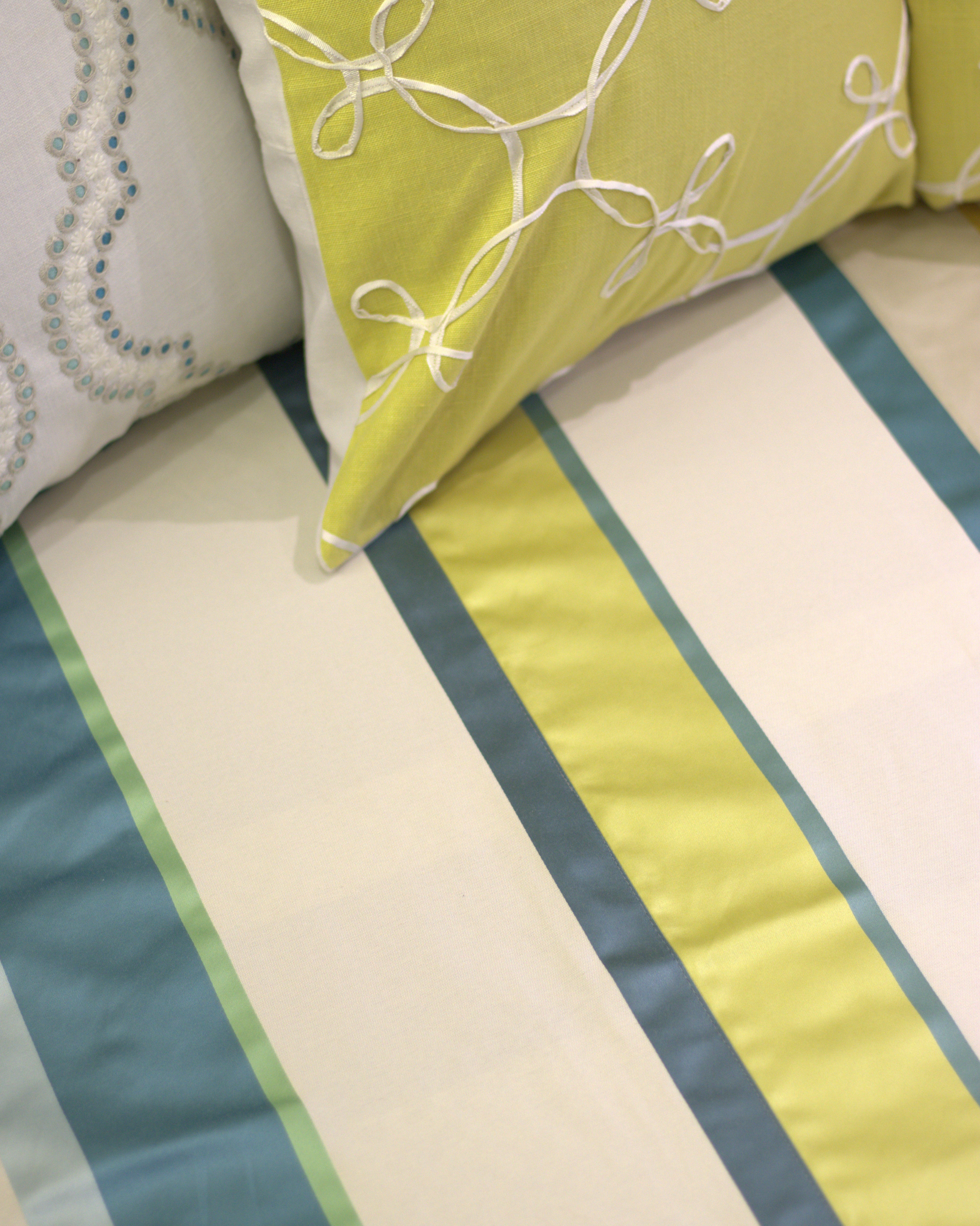 Stripescape – Green & Teal Bedcover with  2 Pillow Covers