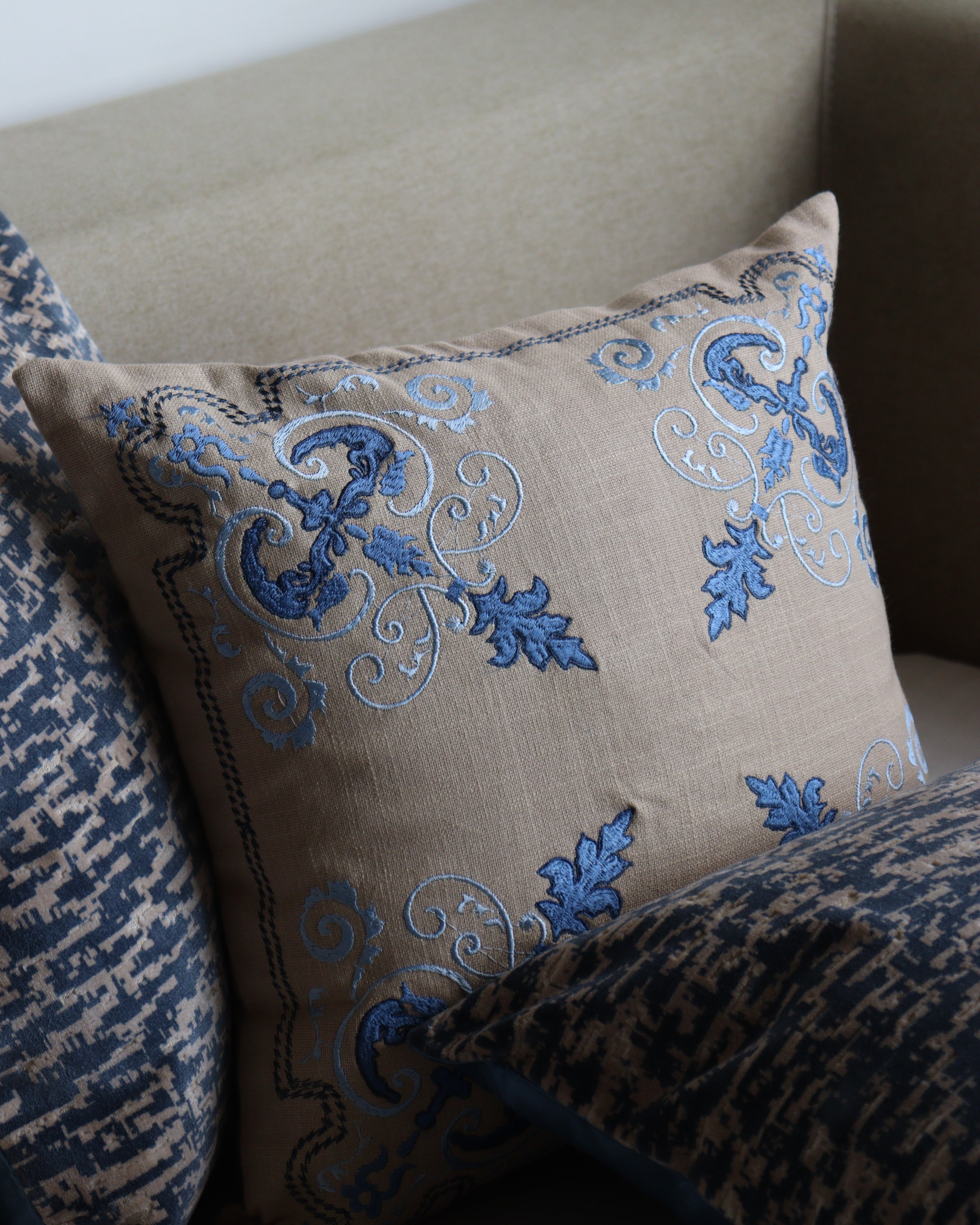 Blue Pottery Cushion Set of 4