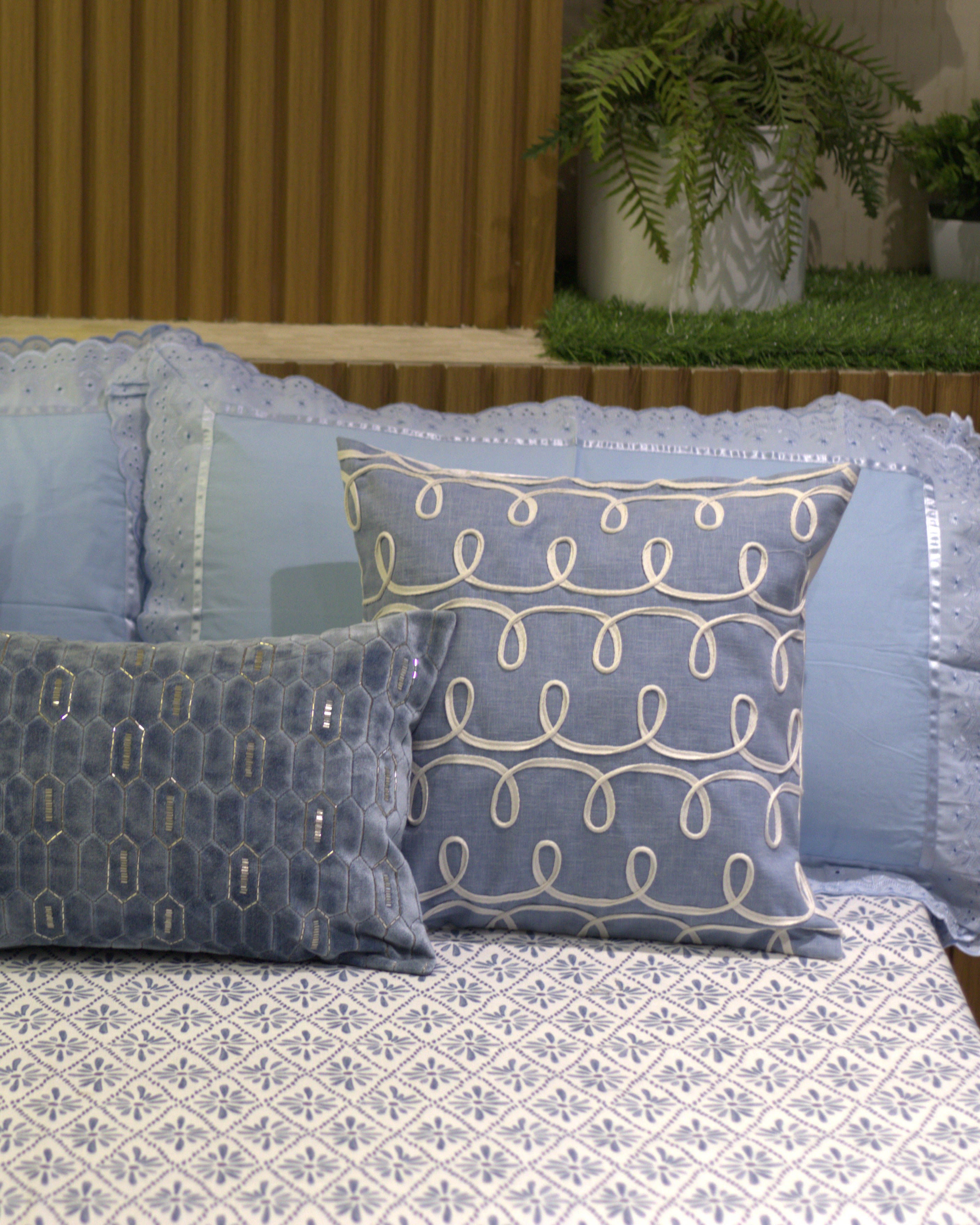 Whimsy Blue Bedcover with 2 Pillow Covers