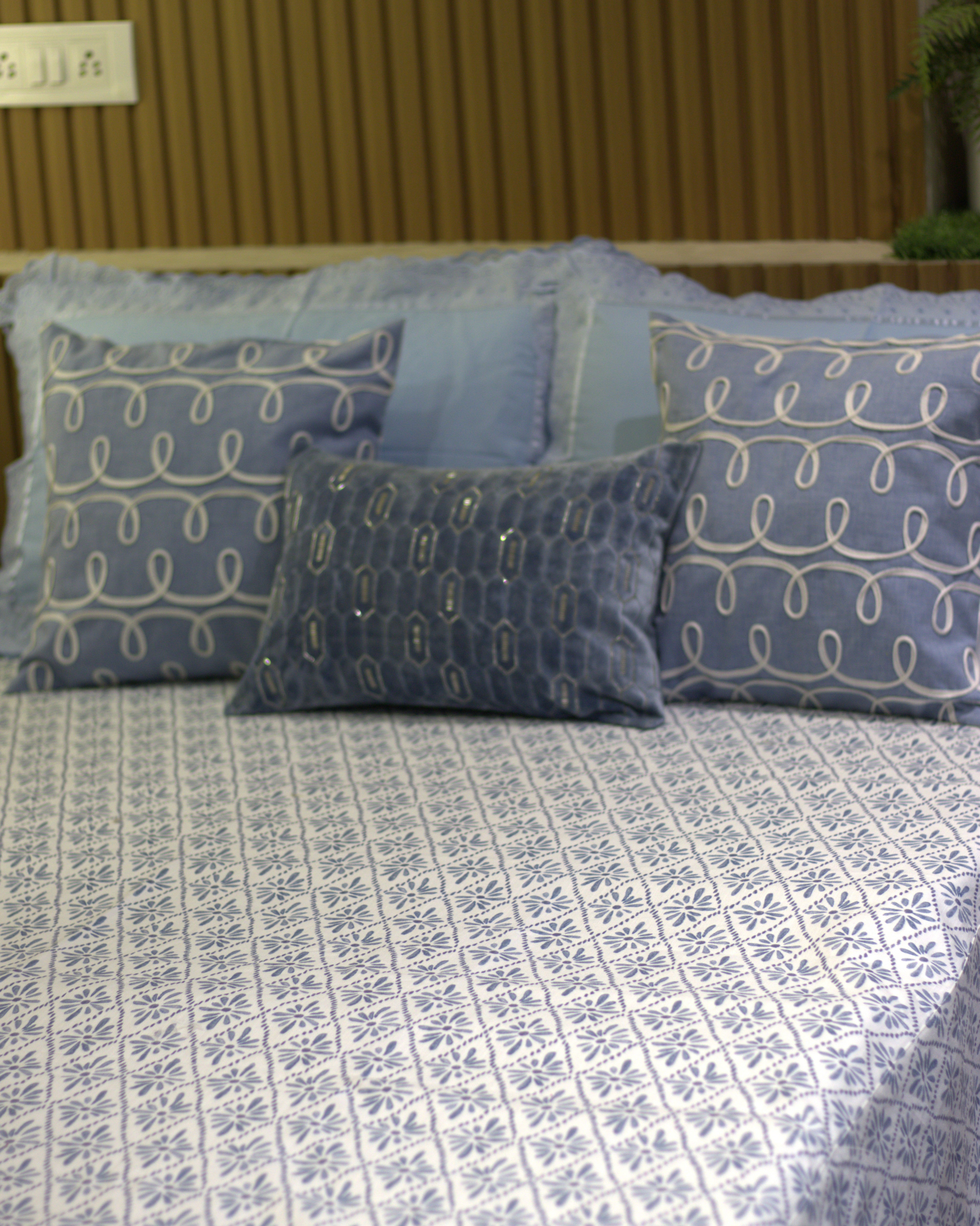 Whimsy Blue Bedcover with 2 Pillow Covers