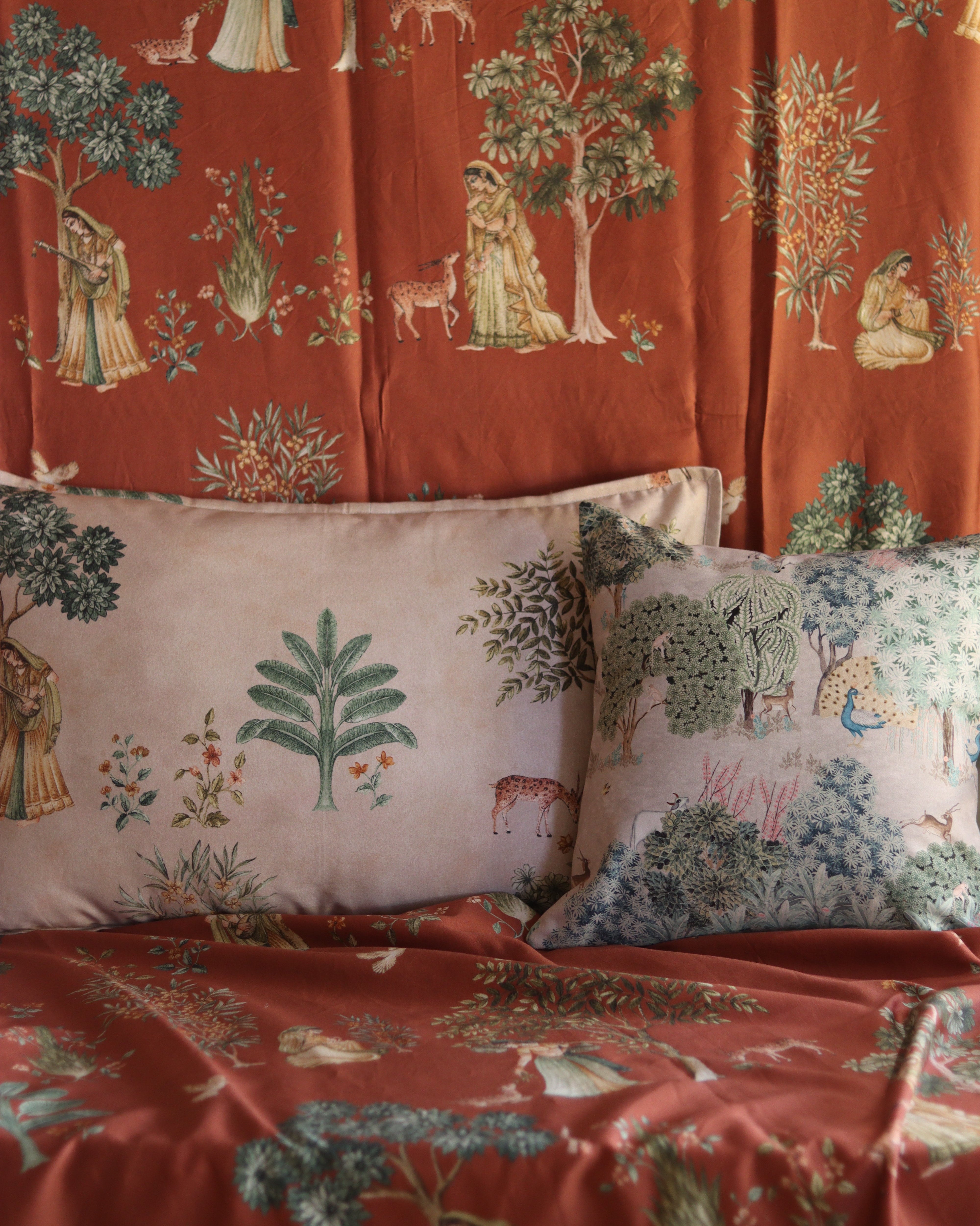 Pichwai Rang Bedsheet With 2 Pillow Covers