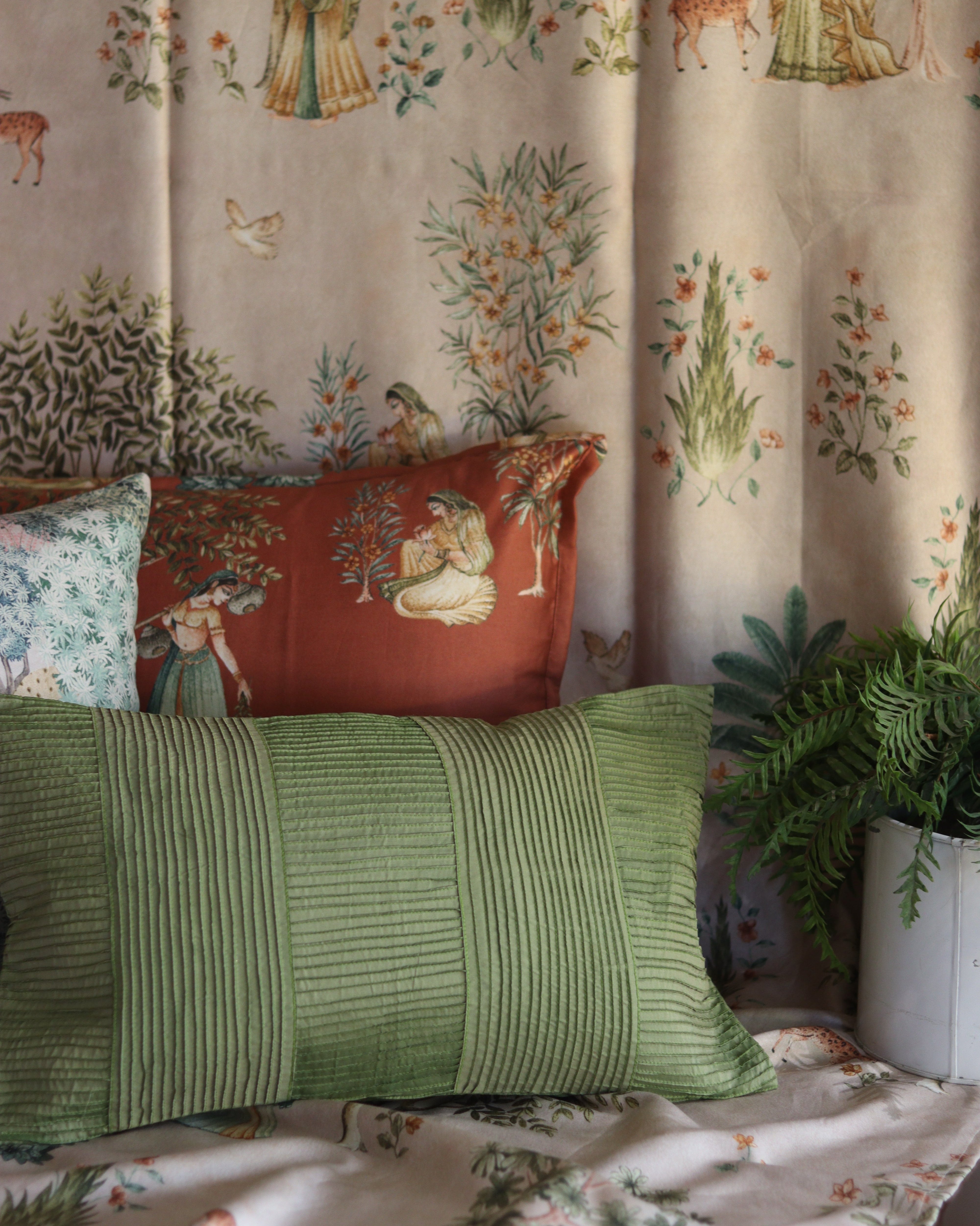 Pichwai Rang Bedsheet With 2 Pillow Covers