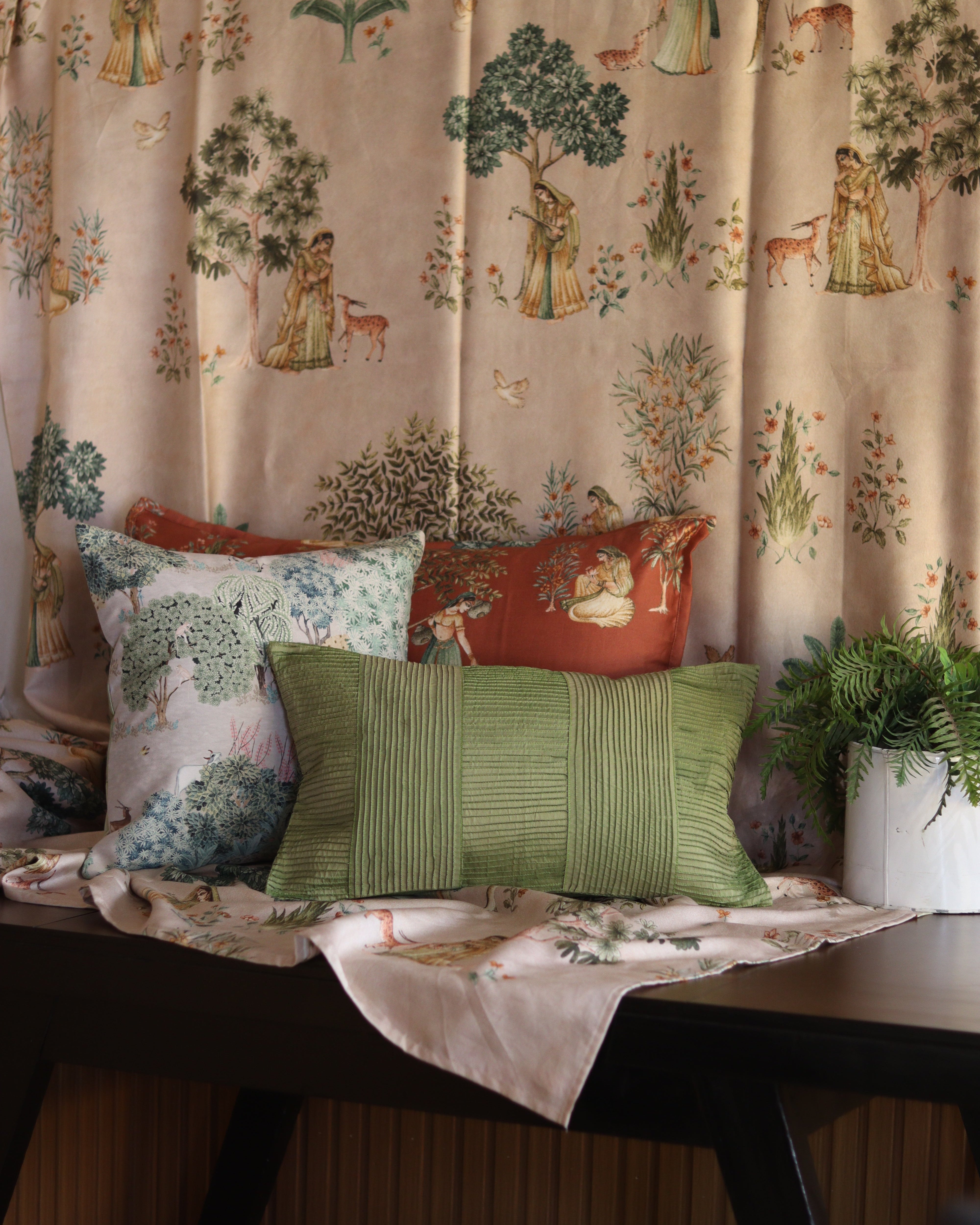 Pichwai Rang Bedsheet With 2 Pillow Covers