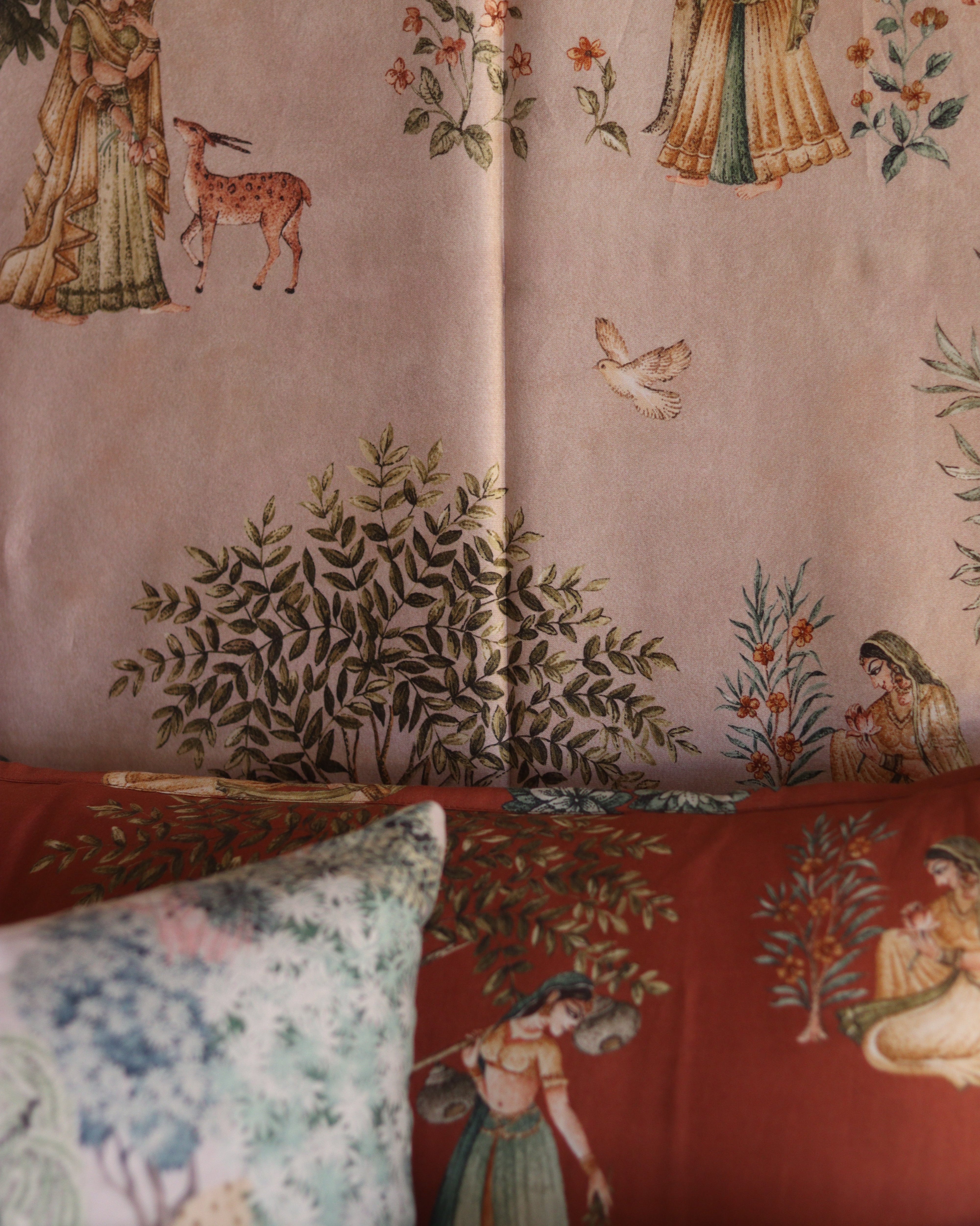 Pichwai Rang Bedsheet With 2 Pillow Covers