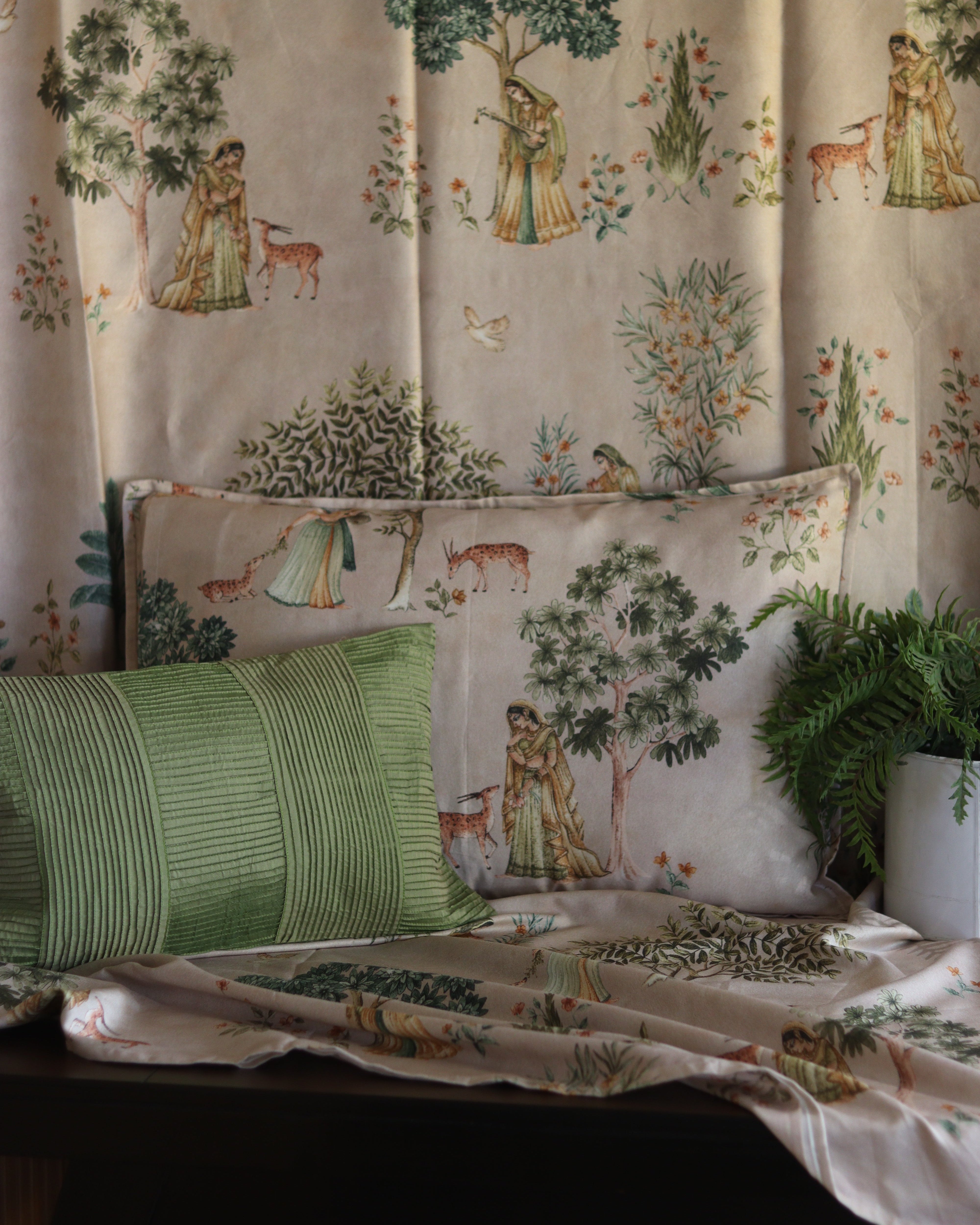 Pichwai Rang Bedsheet With 2 Pillow Covers