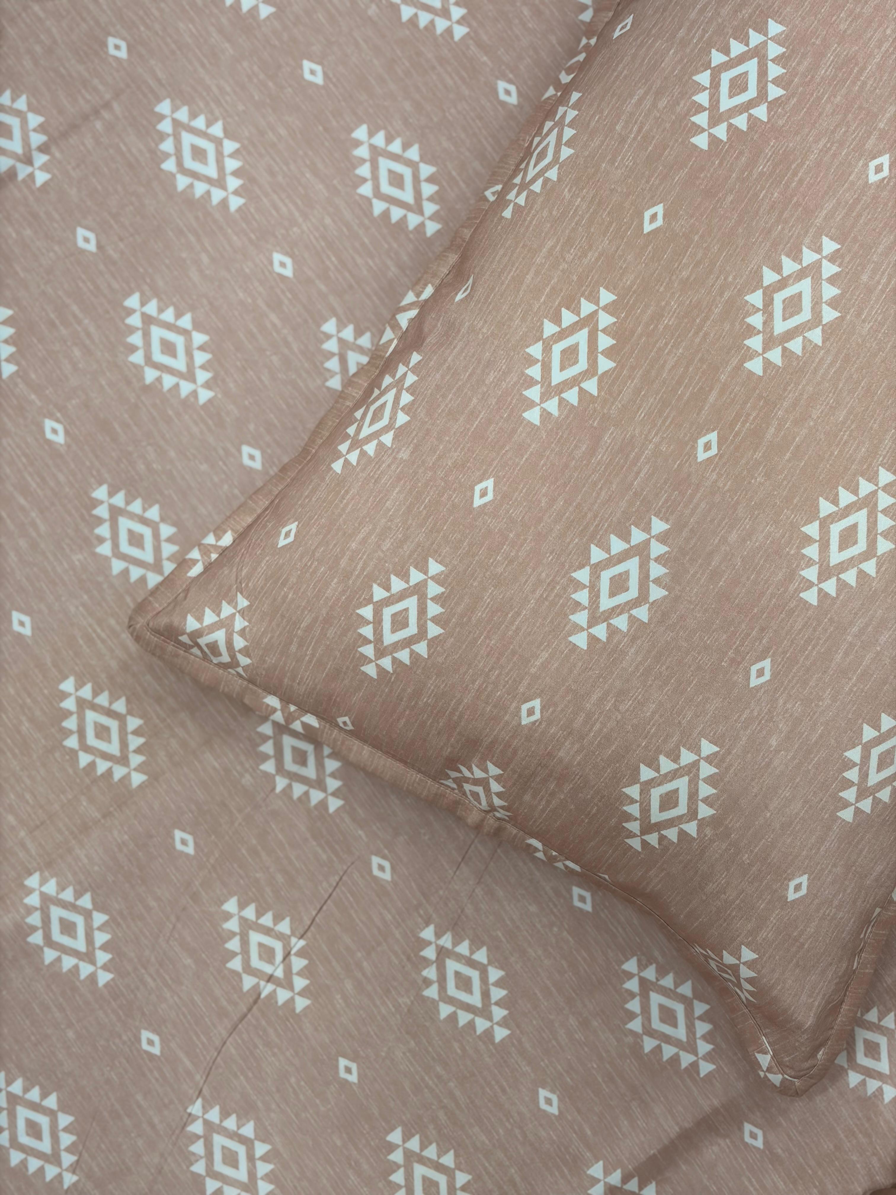Ikkat Bedsheet with 2 Pillow Covers