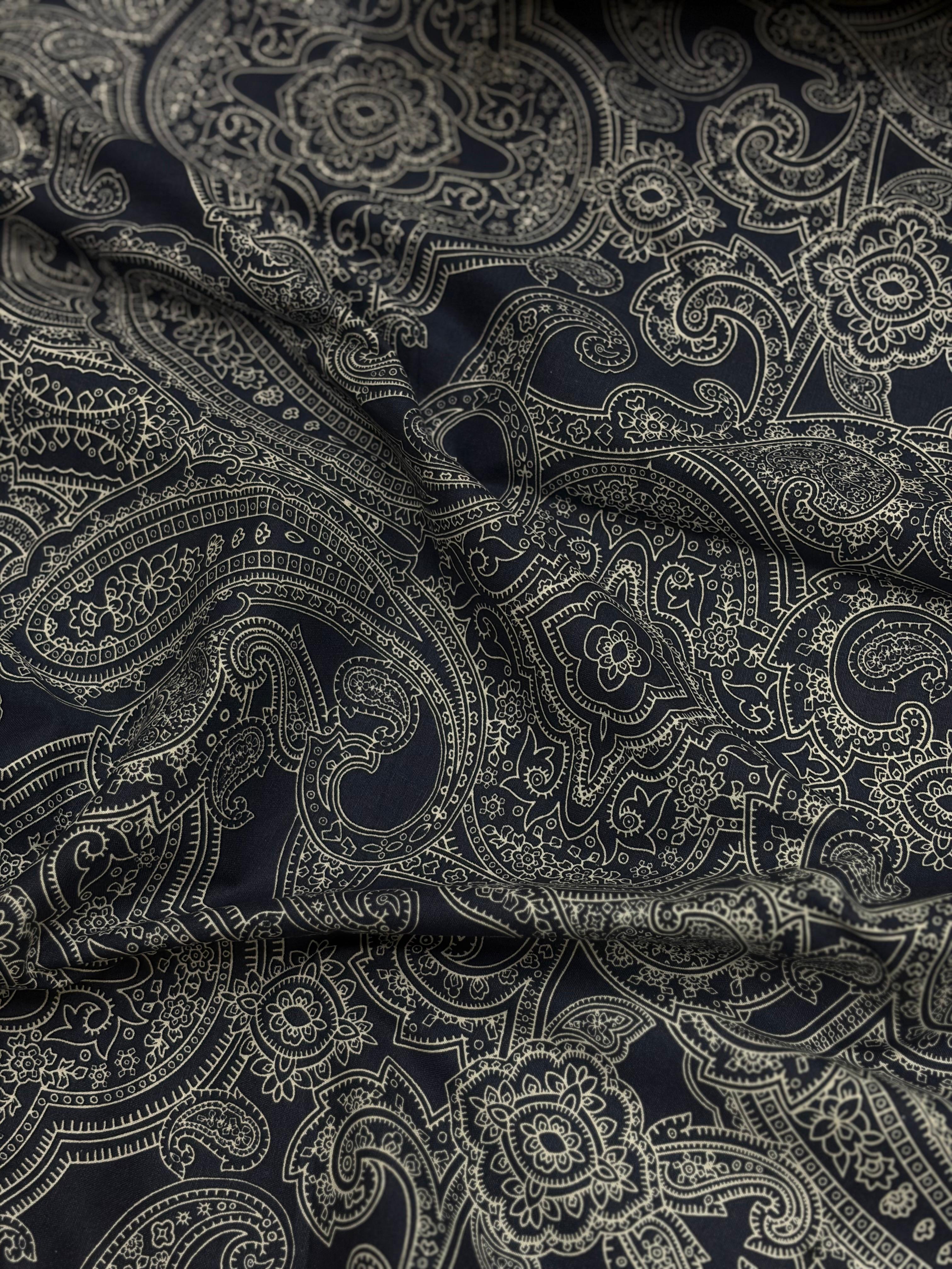 Indigo Lace Bedsheet with 2 Laced Pillow Covers