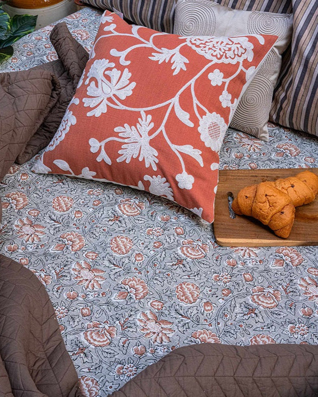 Kalamkari Cotton Bedsheet With 2 Pillow Covers