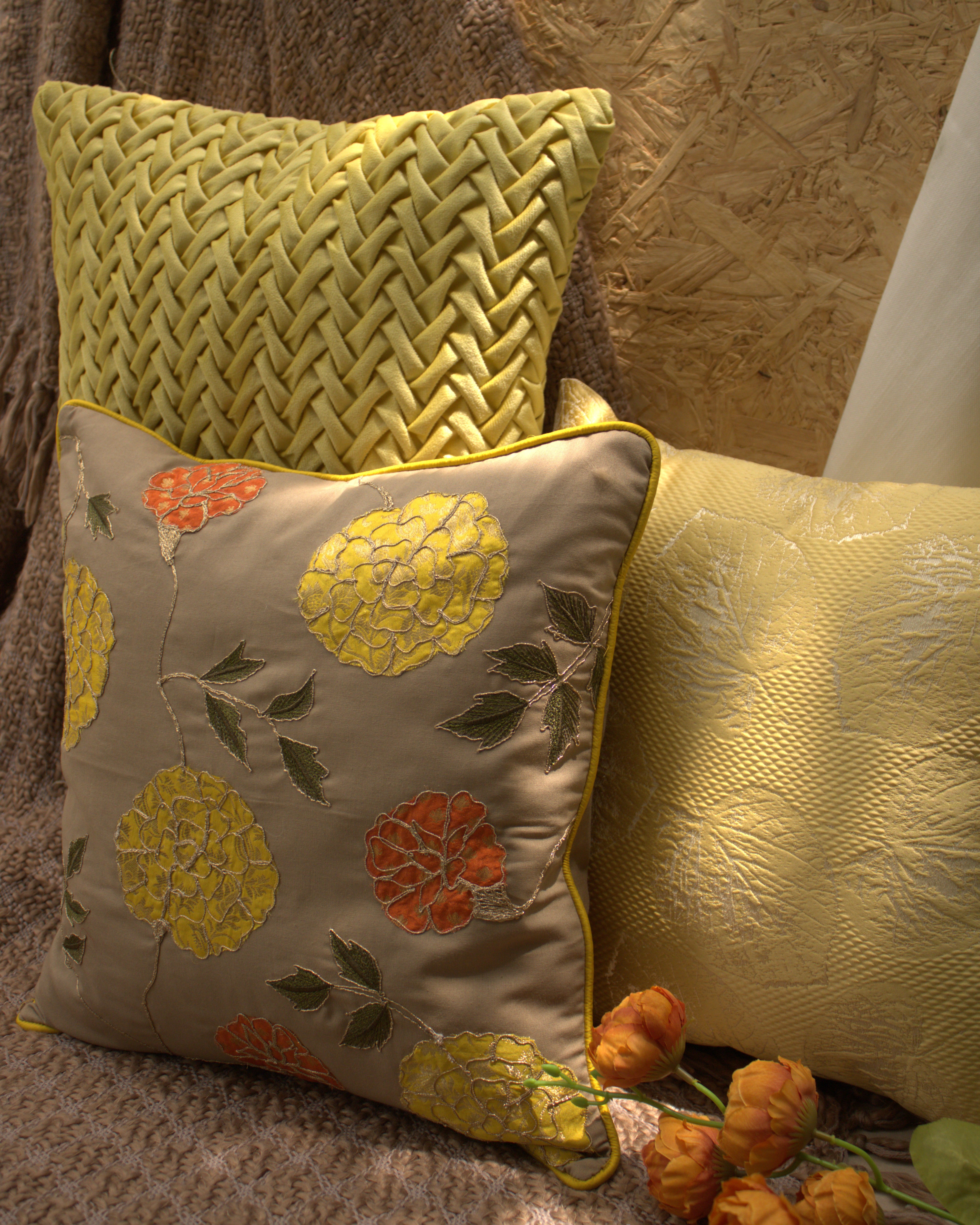 Marigold Bloom Cushion Set of 3