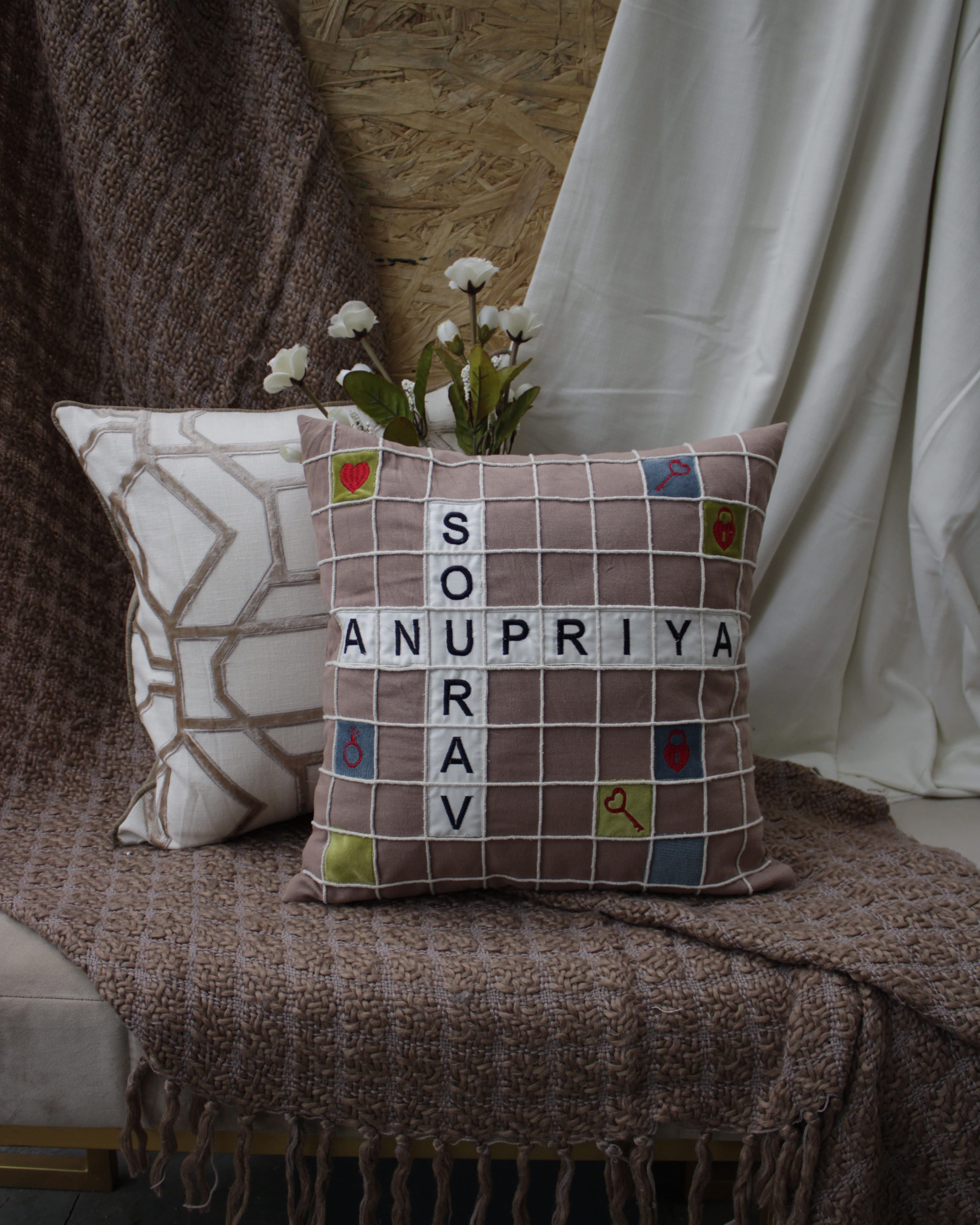 Customizable Wordplay Weave Cushion