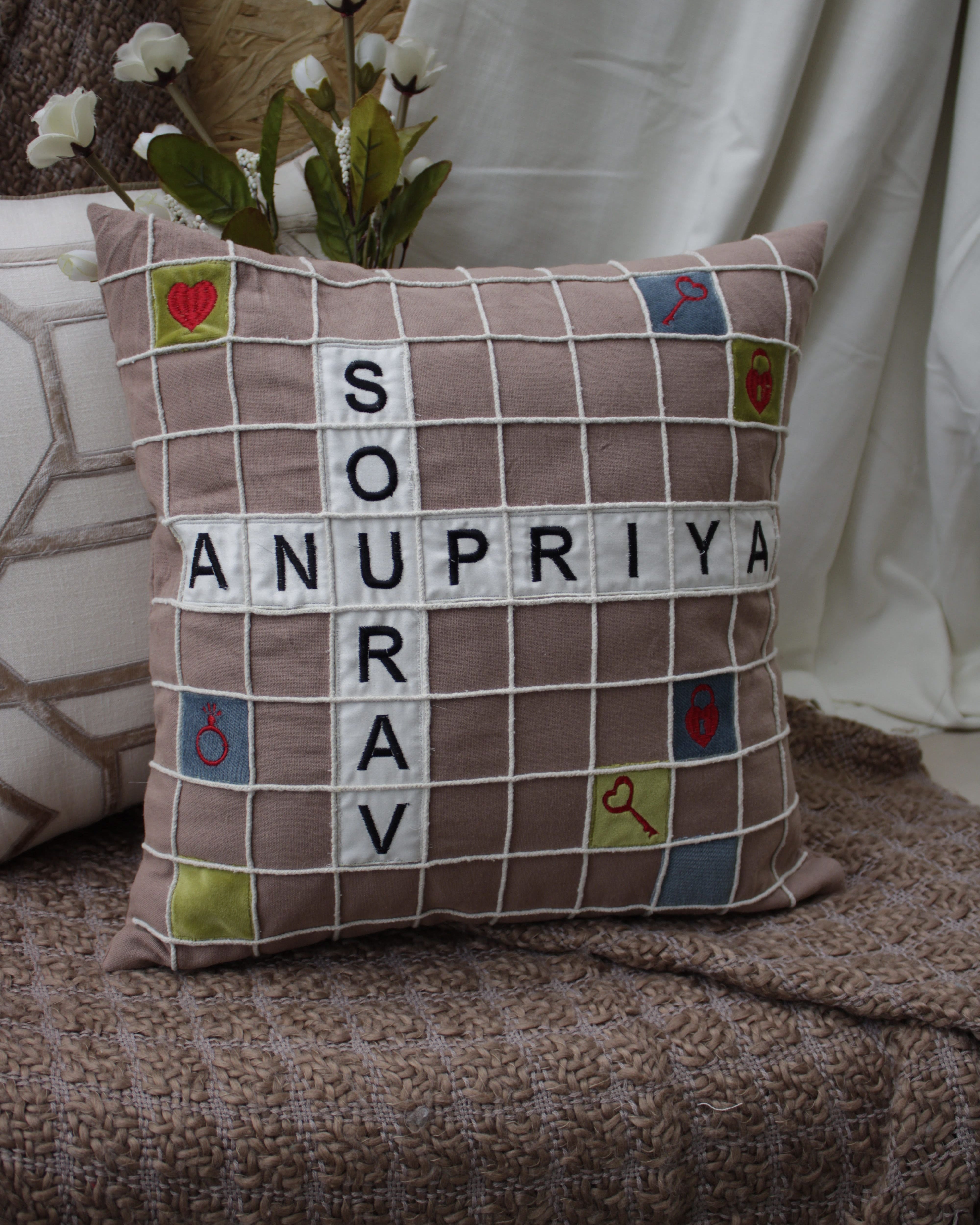 Customizable Wordplay Weave Cushion