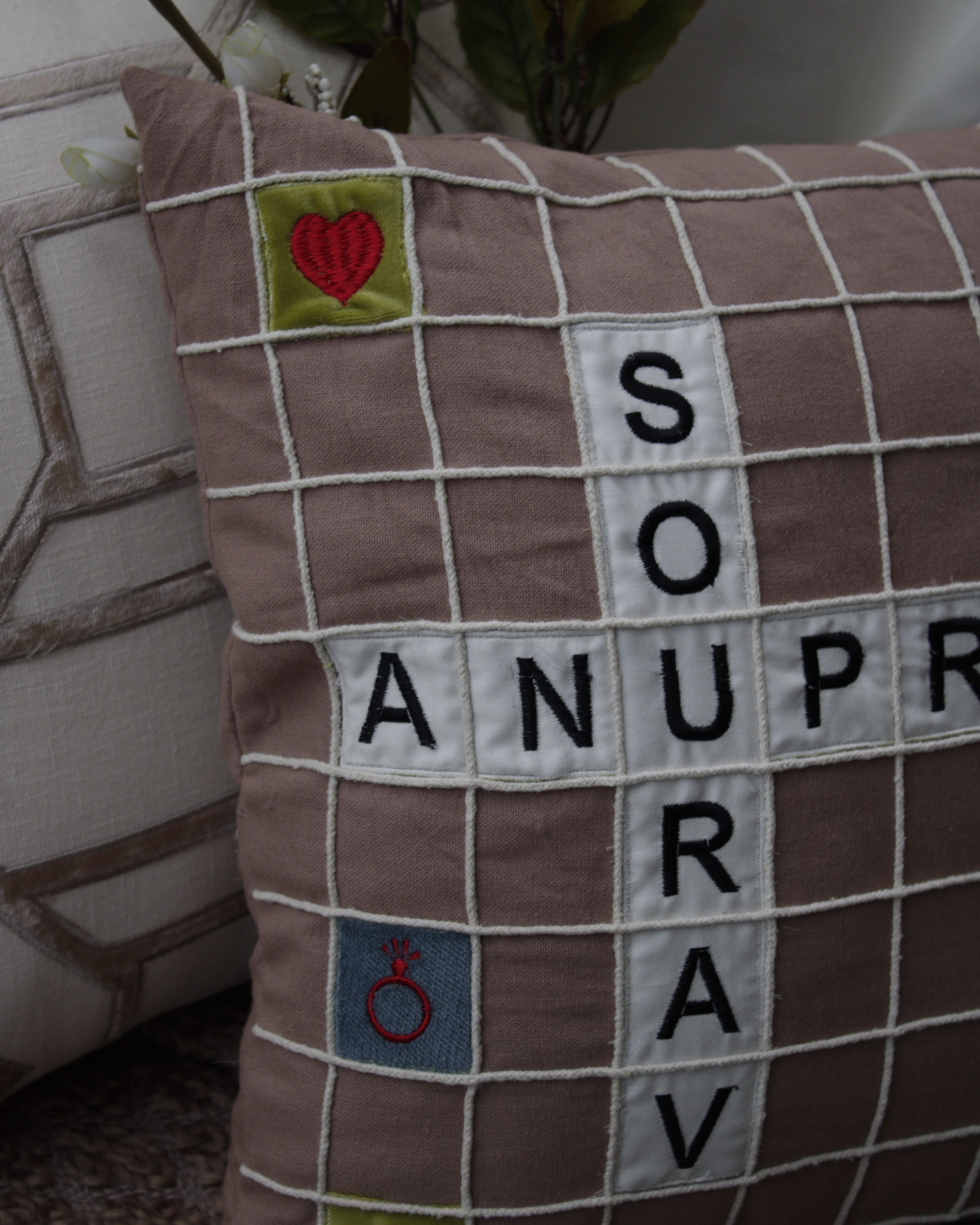 Customizable Wordplay Weave Cushion