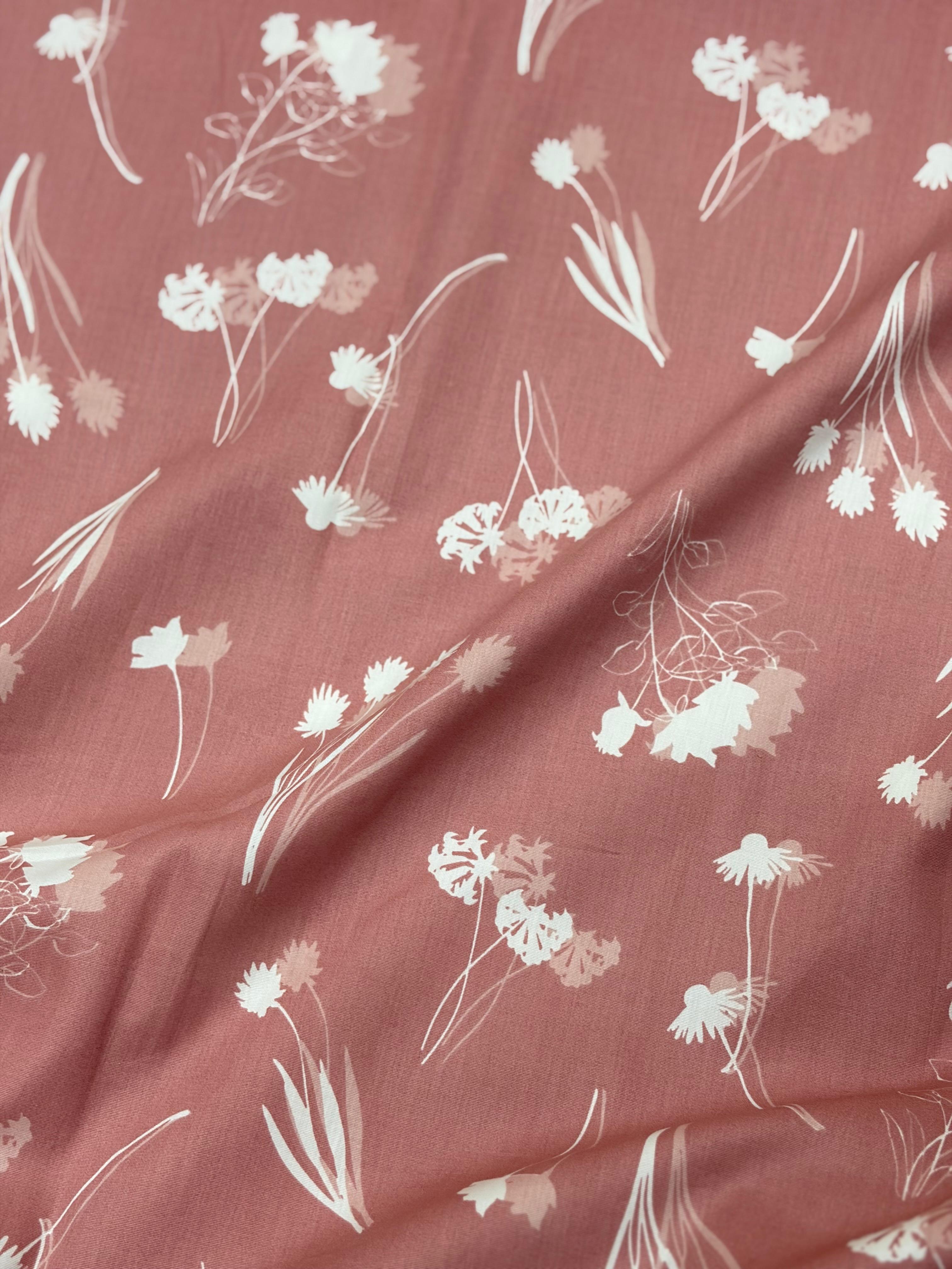 Peach Wildflower Bedsheet with 2 Frilled Pillow Covers