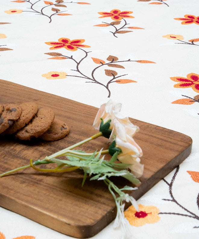 Petal Pop Embroidery Bedcover With 2 Cushion Covers