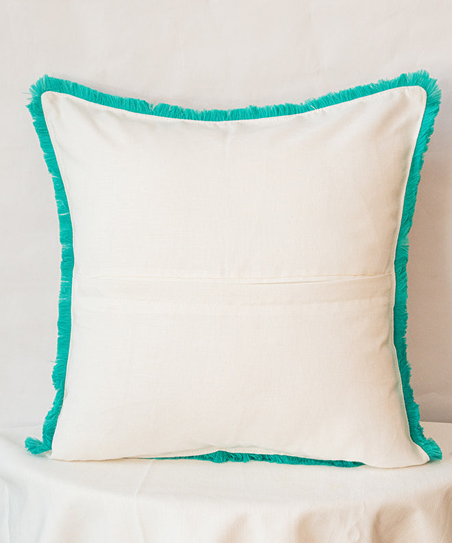 Playful Cosmic Cushion With Lace