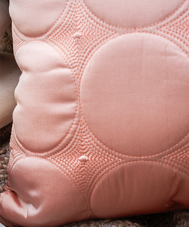 Quilted Circles Silk Cushion