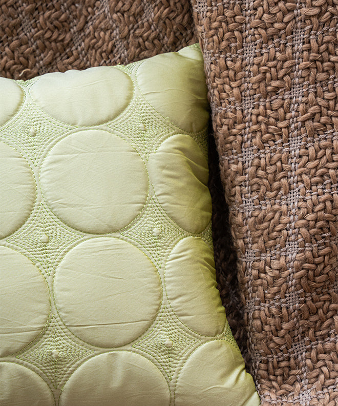 Quilted Circles Silk Cushion