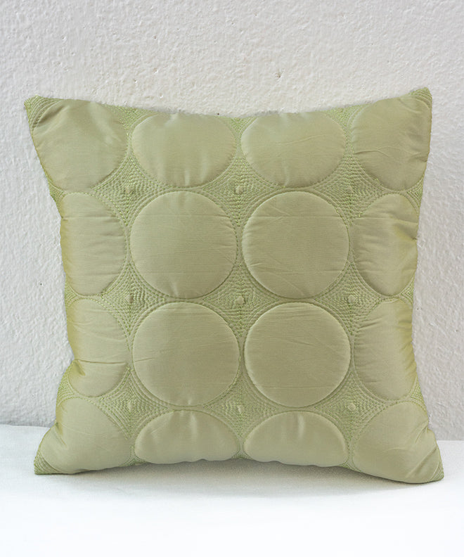 Quilted Circles Silk Cushion