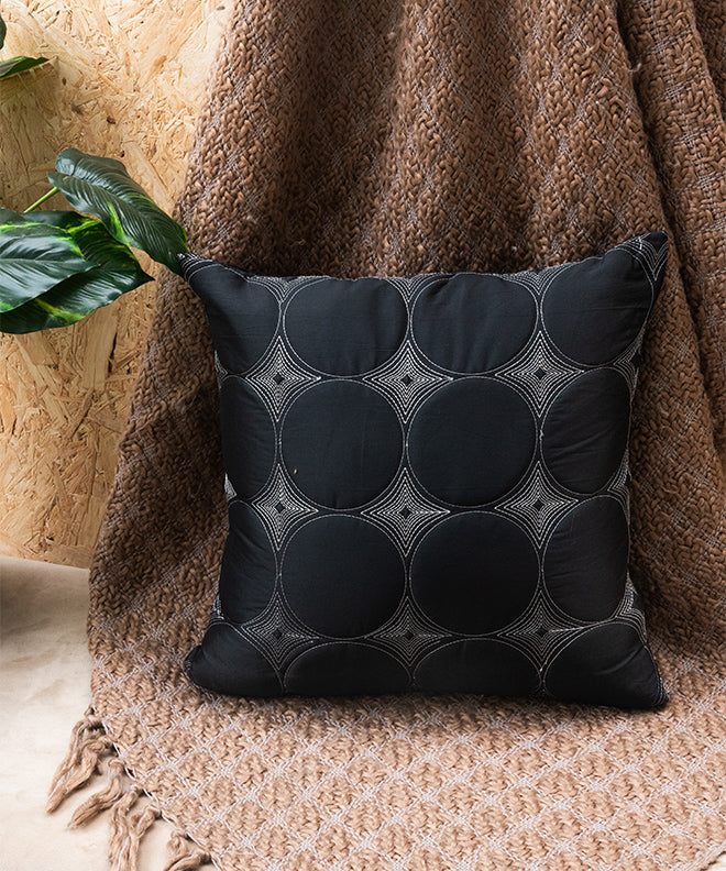 Quilted Circles Silk Cushion