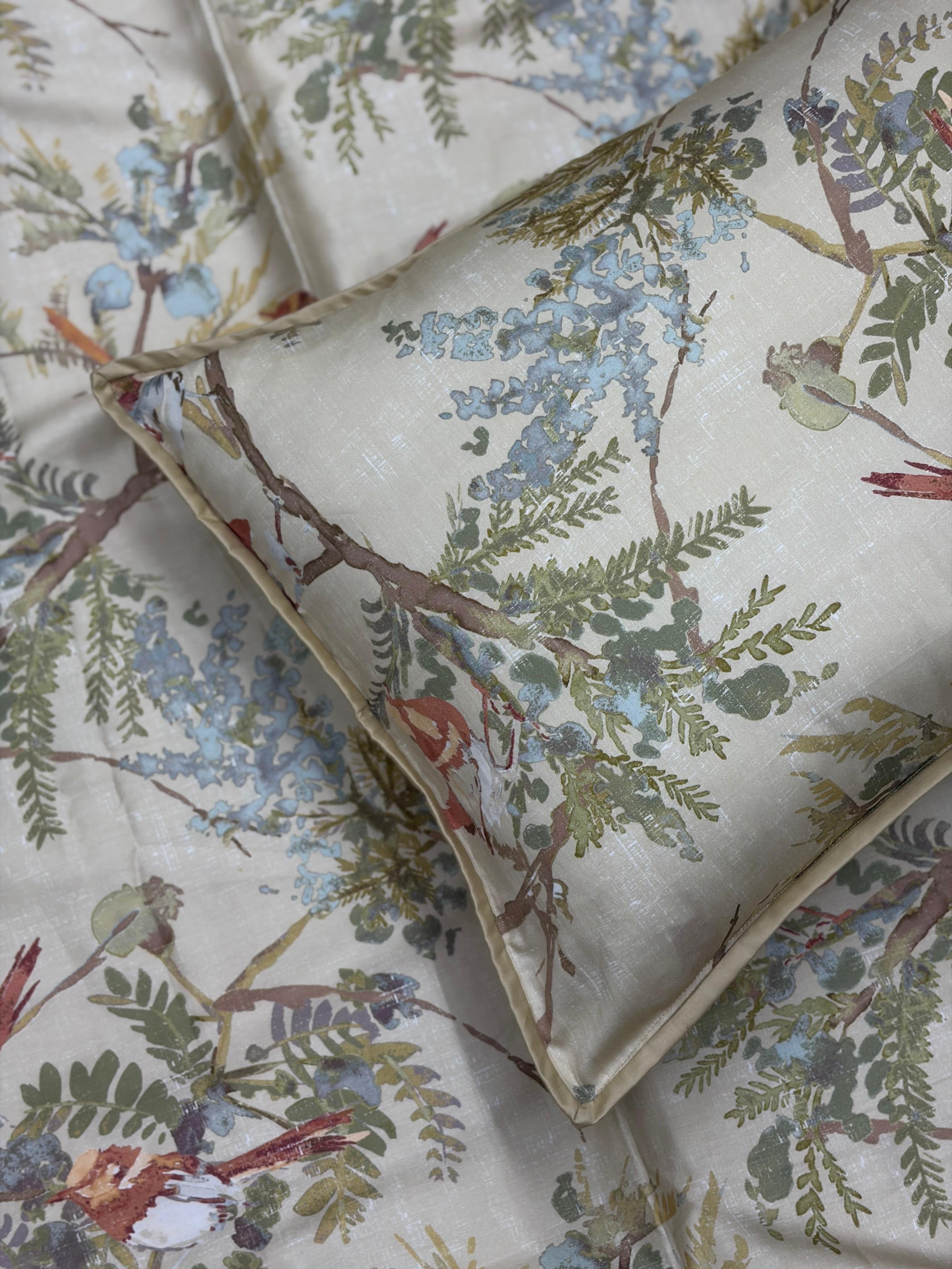 Red Myna Bedsheet with 2 Pillow Covers