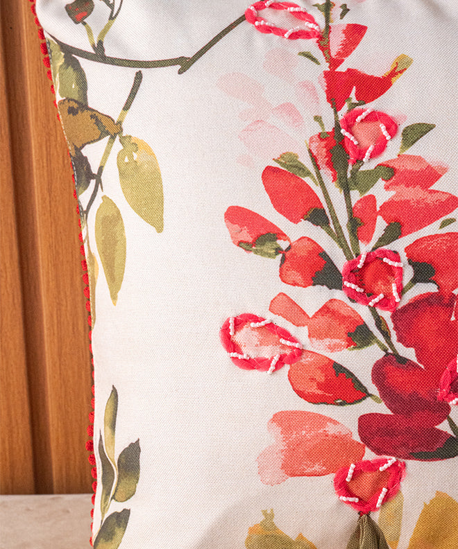 Rhododenron Cushion With Lace